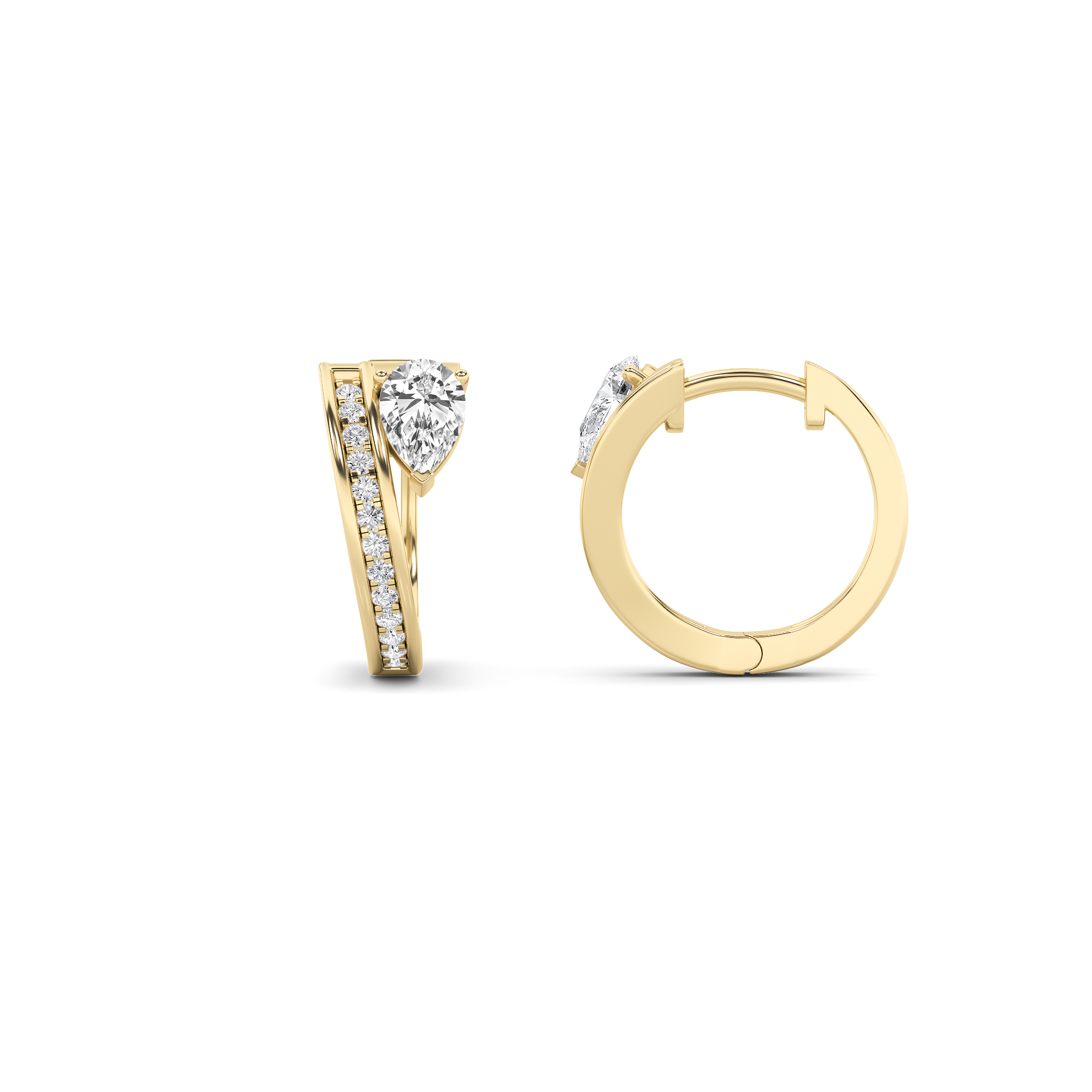 1.25 CT Pear Diamond Earring in 14K Yellow Gold