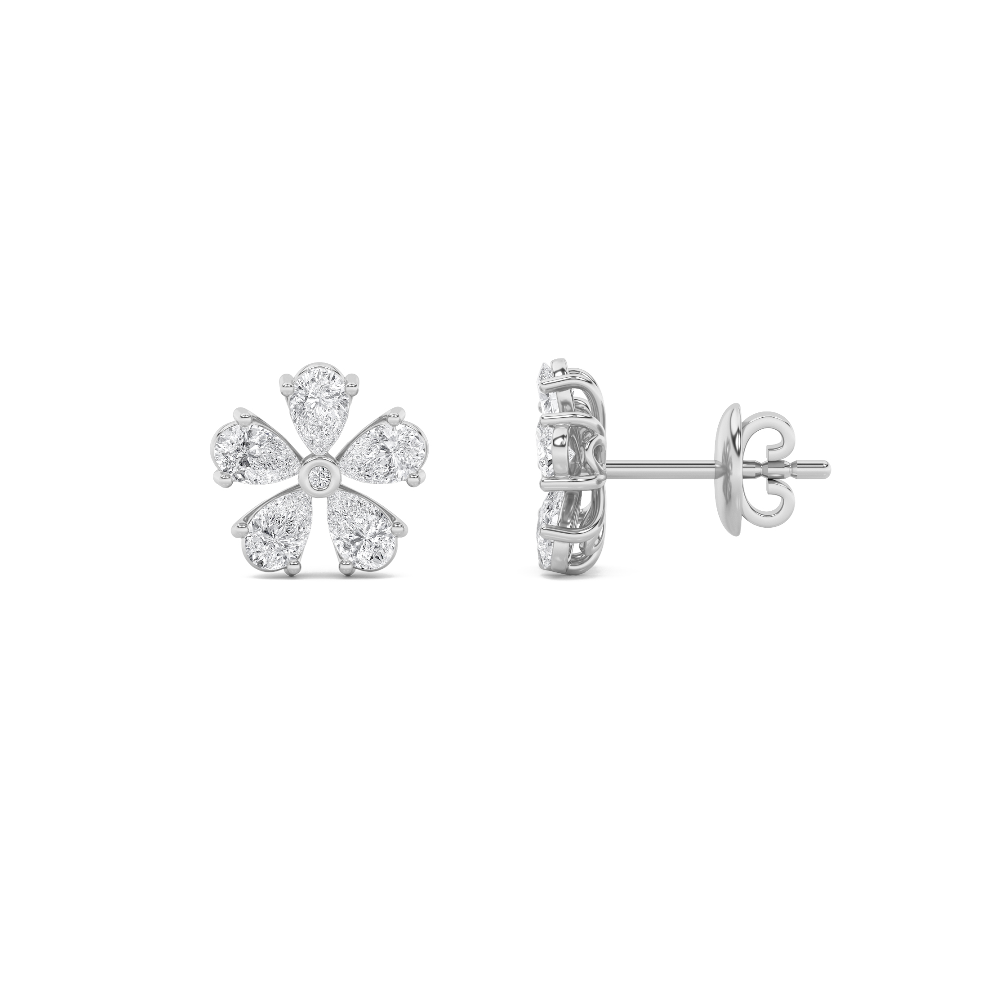 1.50 CT Pear Diamond Earring in 14K White Gold