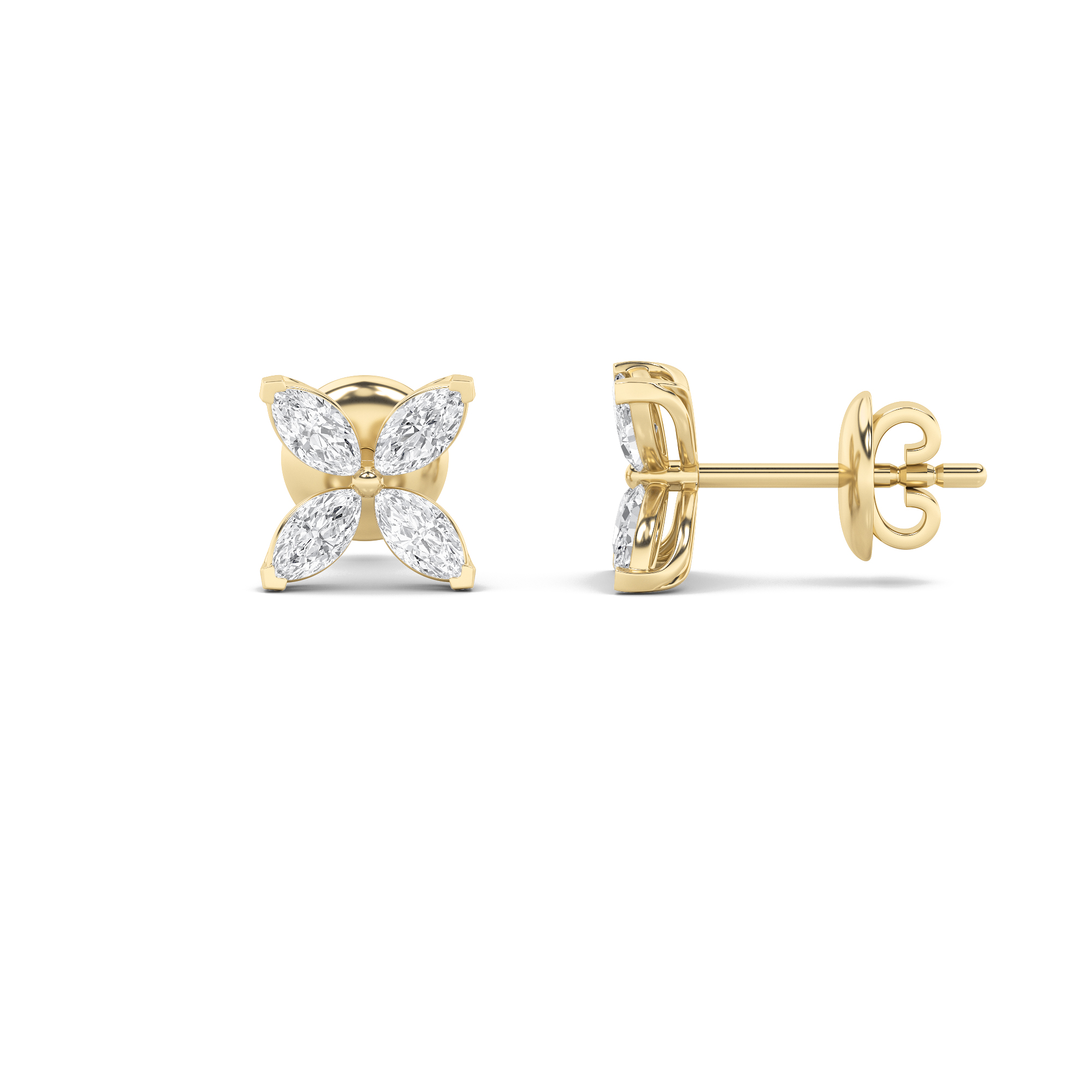 1.50 CT Marquise Diamond Earring in 14K Yellow Gold