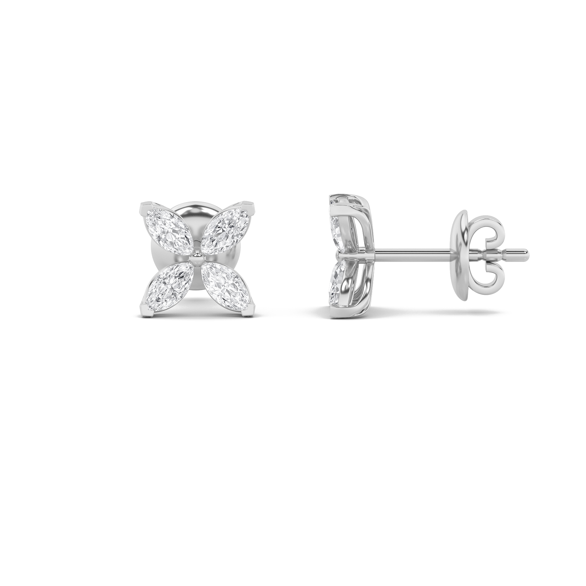 2.00 CT Marquise Diamond Earring in 14K White Gold