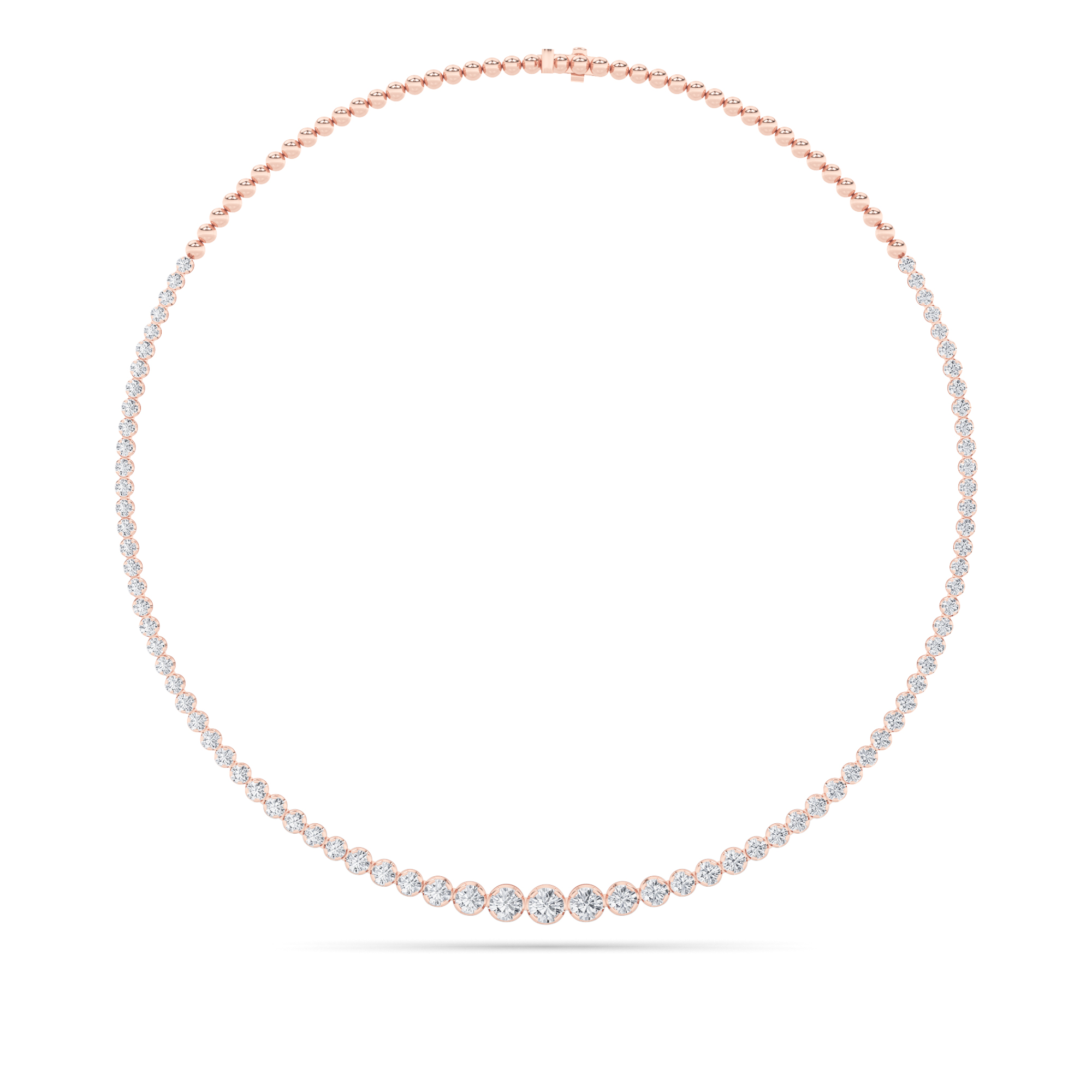 10.00 CT Round Diamond Necklace in 14K Rose Gold