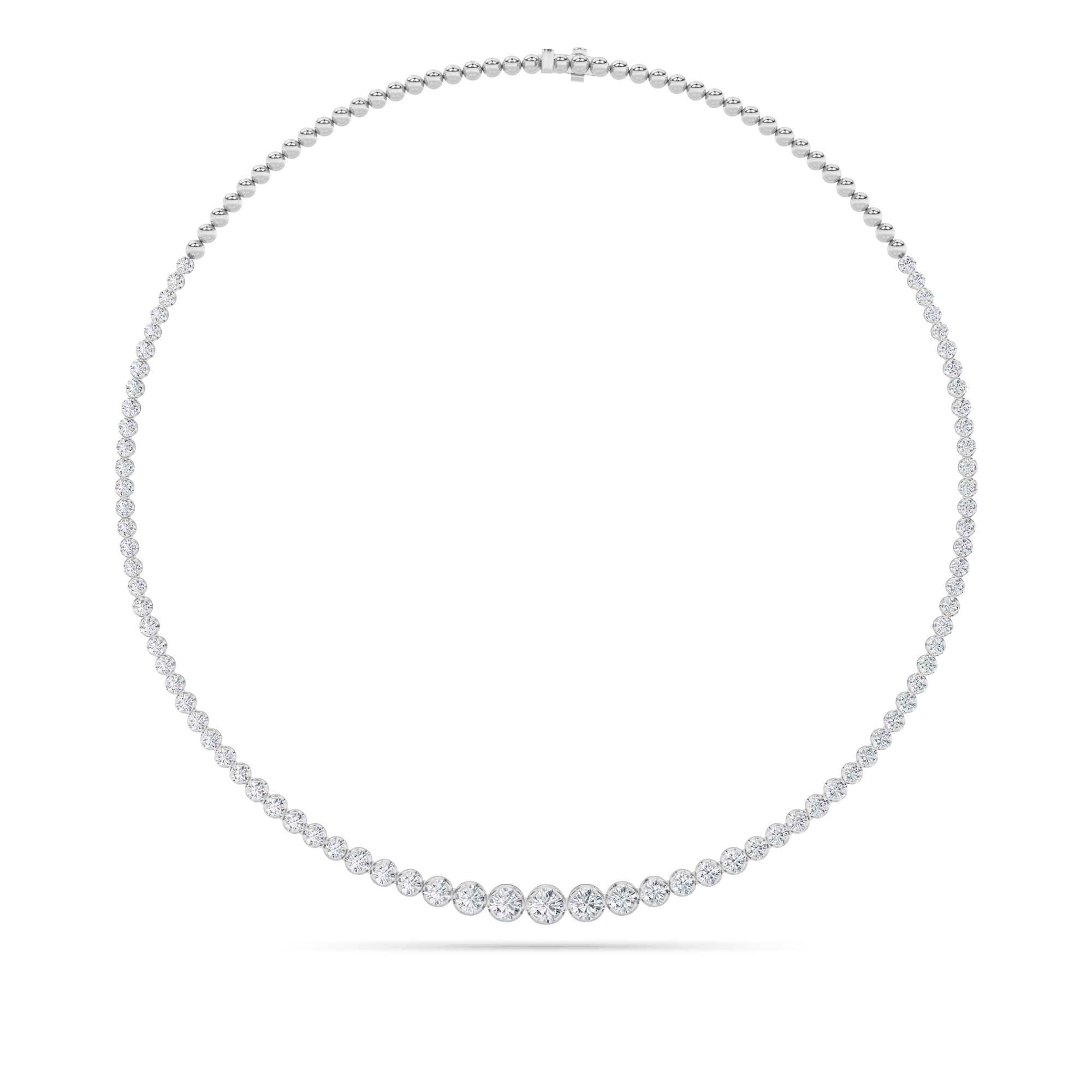 7Cttw Round Shaped Lab Grown Diamond (F/VS) Graduating Half Riviera Necklace in 14K Gold