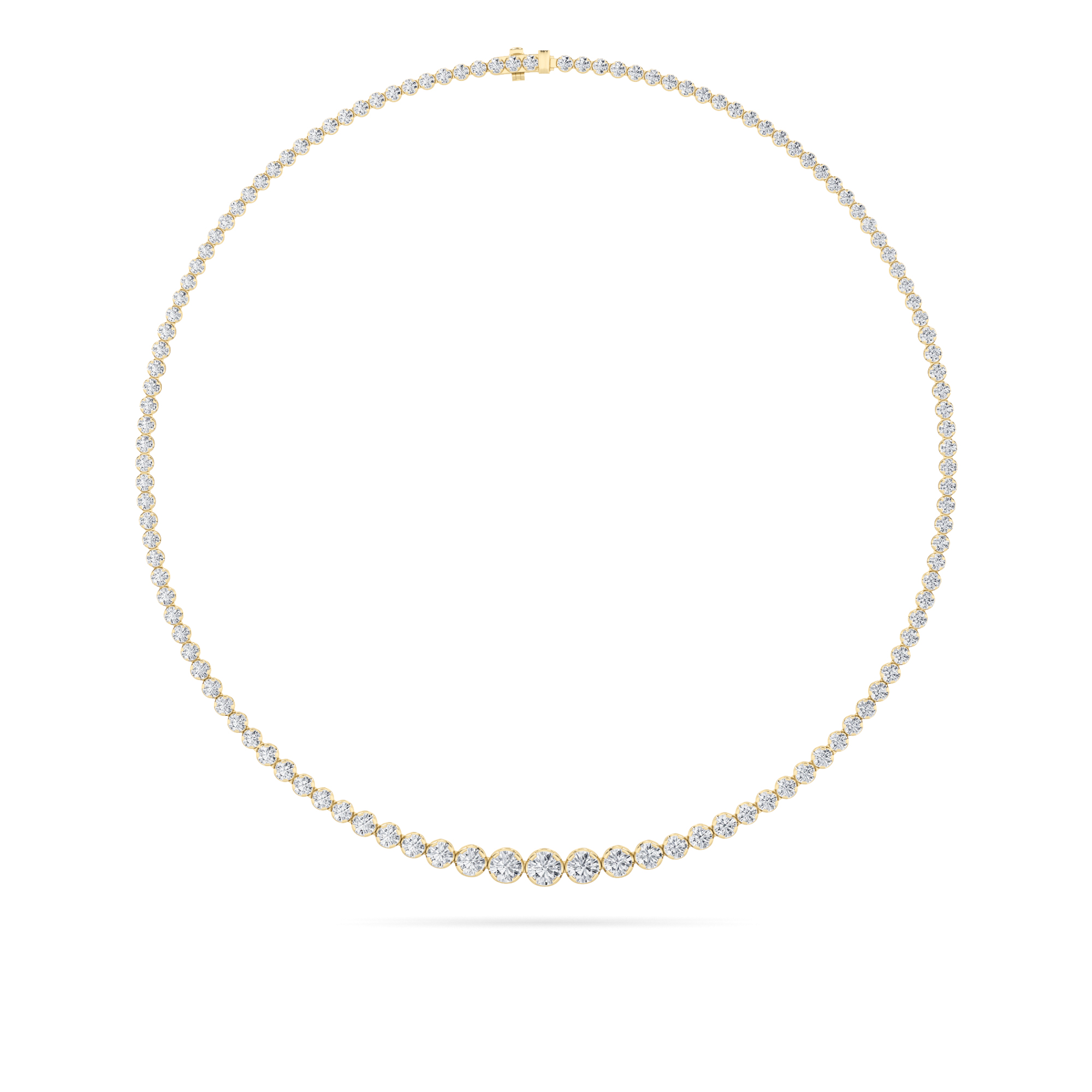 10.00 CT Round Diamond Necklace in 14K Yellow Gold