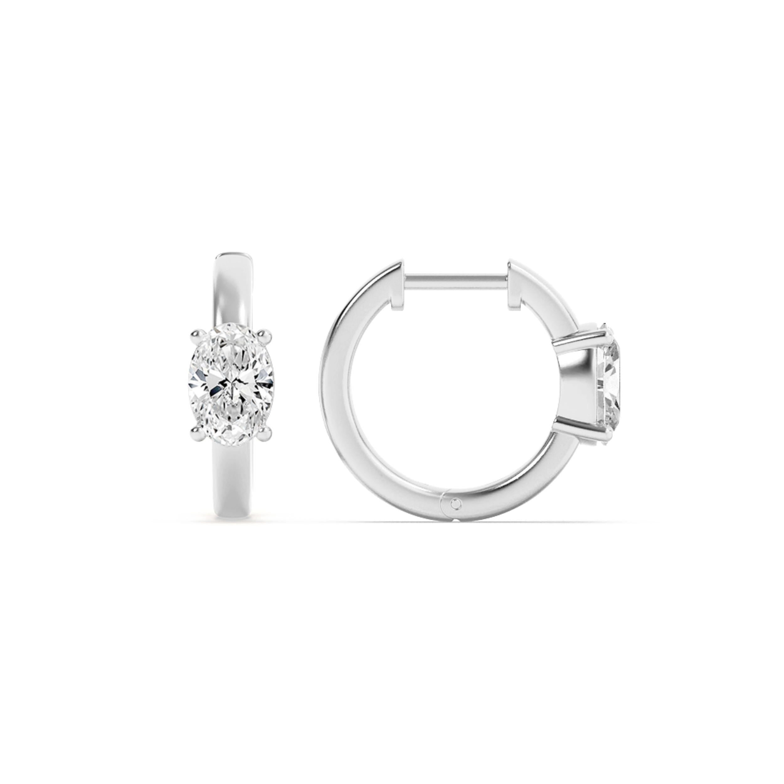 1.50 CT Oval Diamond Earring in 14K White Gold