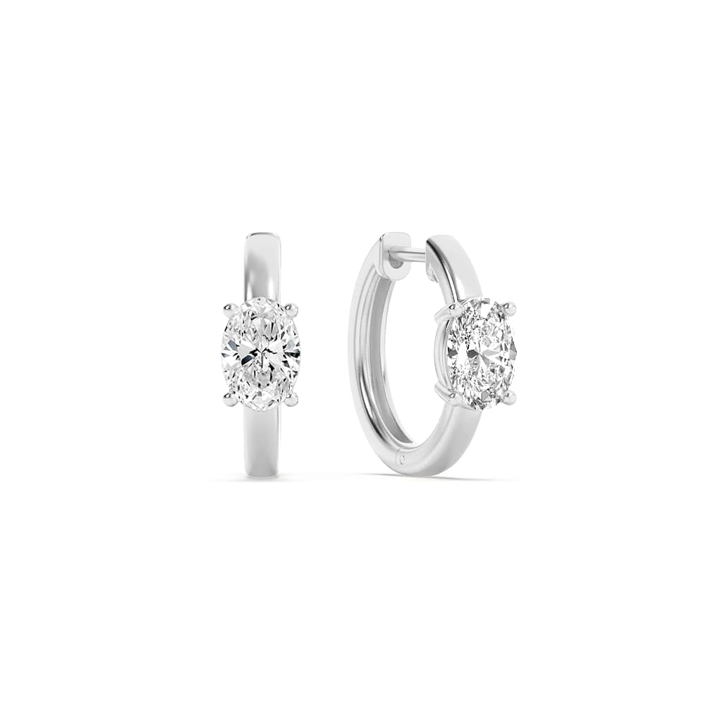 1.50 CT Oval Diamond Earring in 14K White Gold