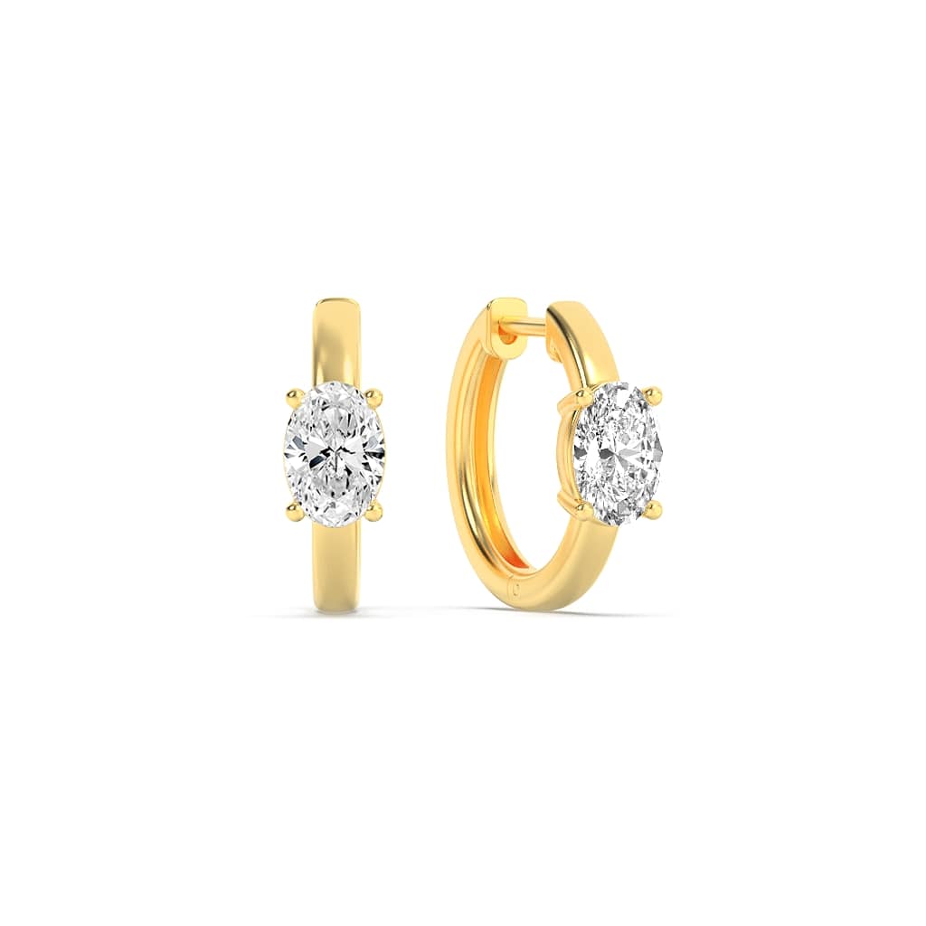 1.50 CT Oval Diamond Earring in 14K Yellow Gold