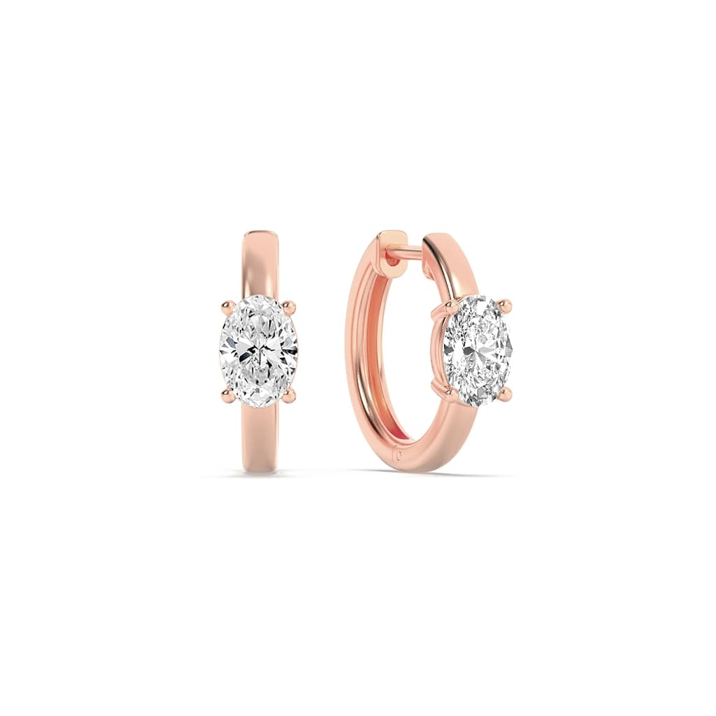 1.50 CT Oval Diamond Earring in 14K Rose Gold
