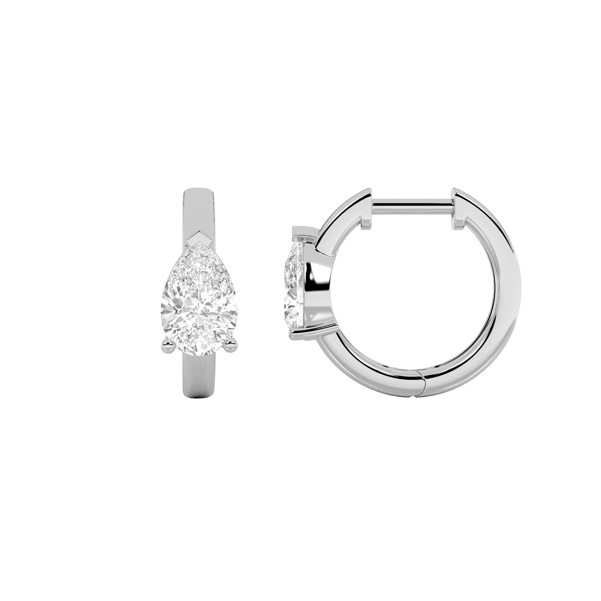 1.50 CT Pear Diamond Earring in 14K White Gold
