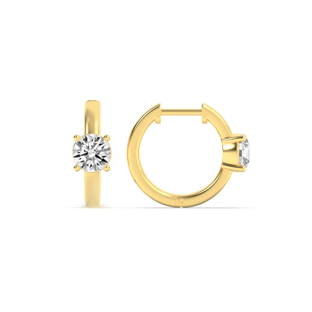 1.50 CT Round Diamond Earring in 14K Yellow Gold