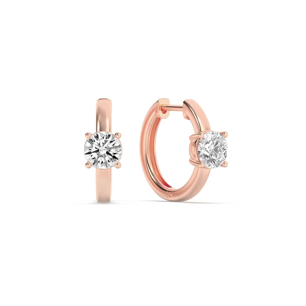 1.50 CT Round Diamond Earring in 14K Rose Gold