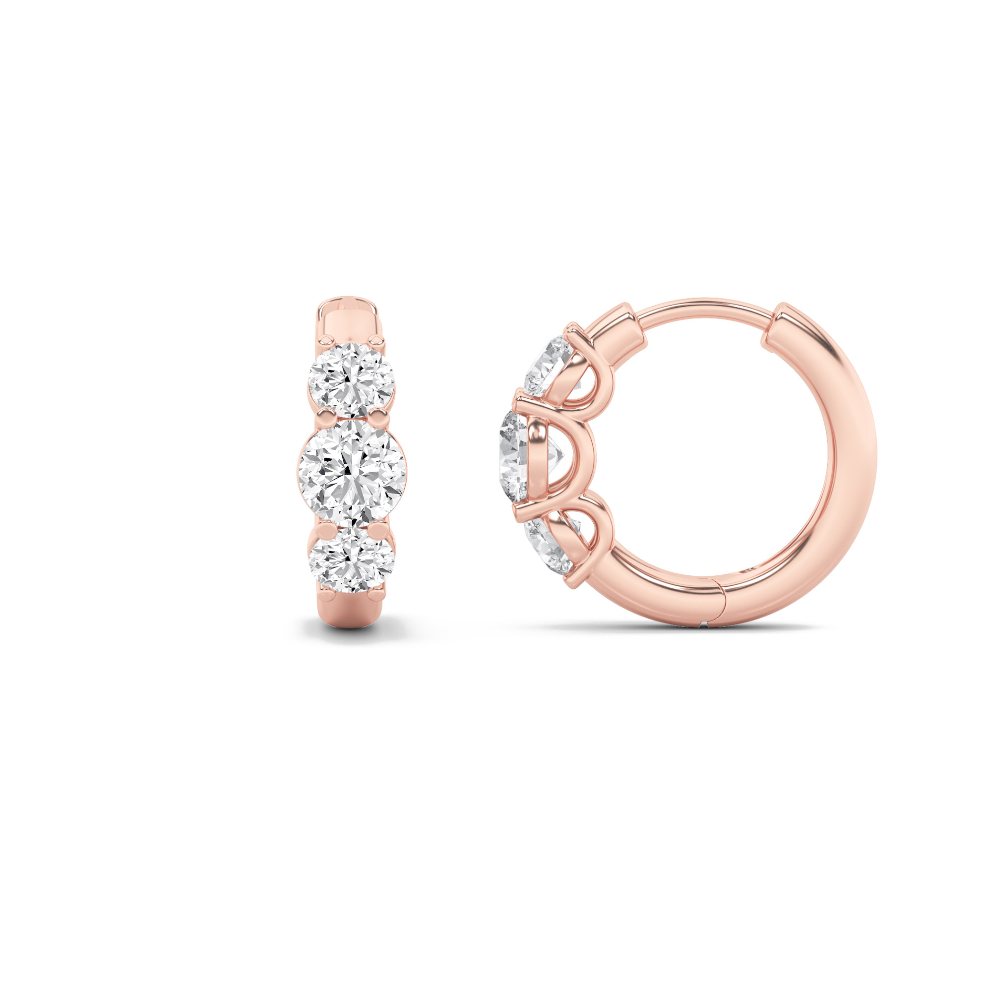 2.00 CT Round Diamond Earring in 14K Rose Gold