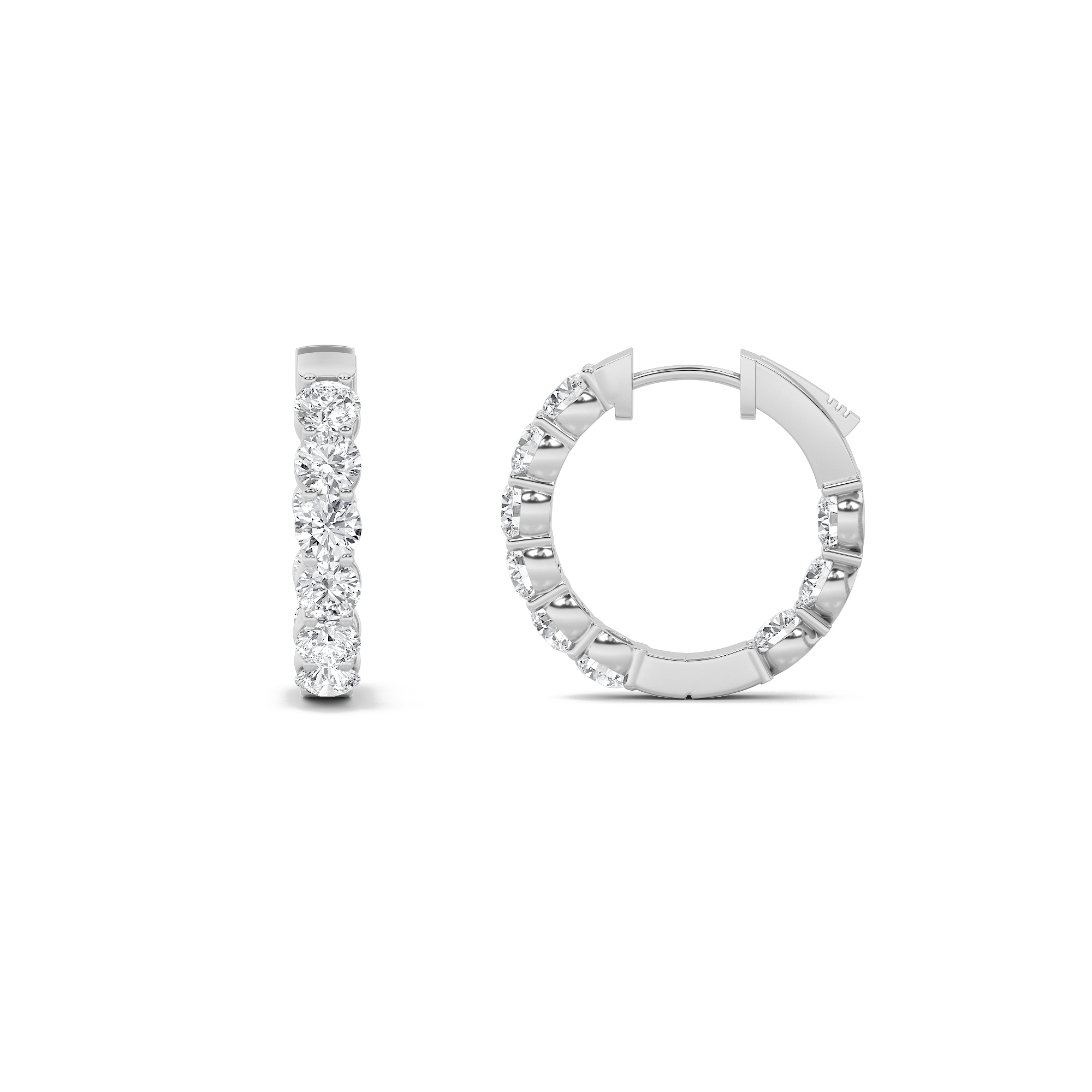 3.00 CT Round Diamond Earring in 14K White Gold