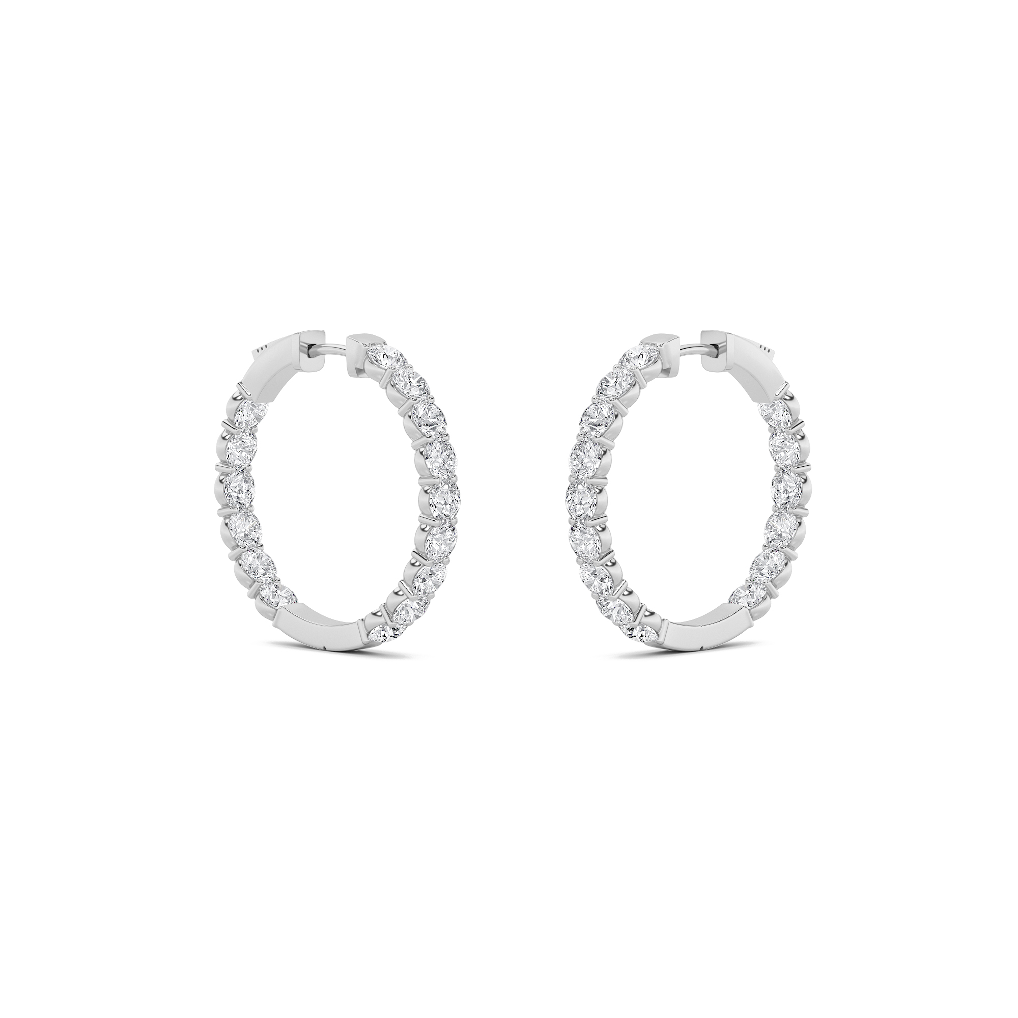 Hoop Earrings in 14K Gold view 3