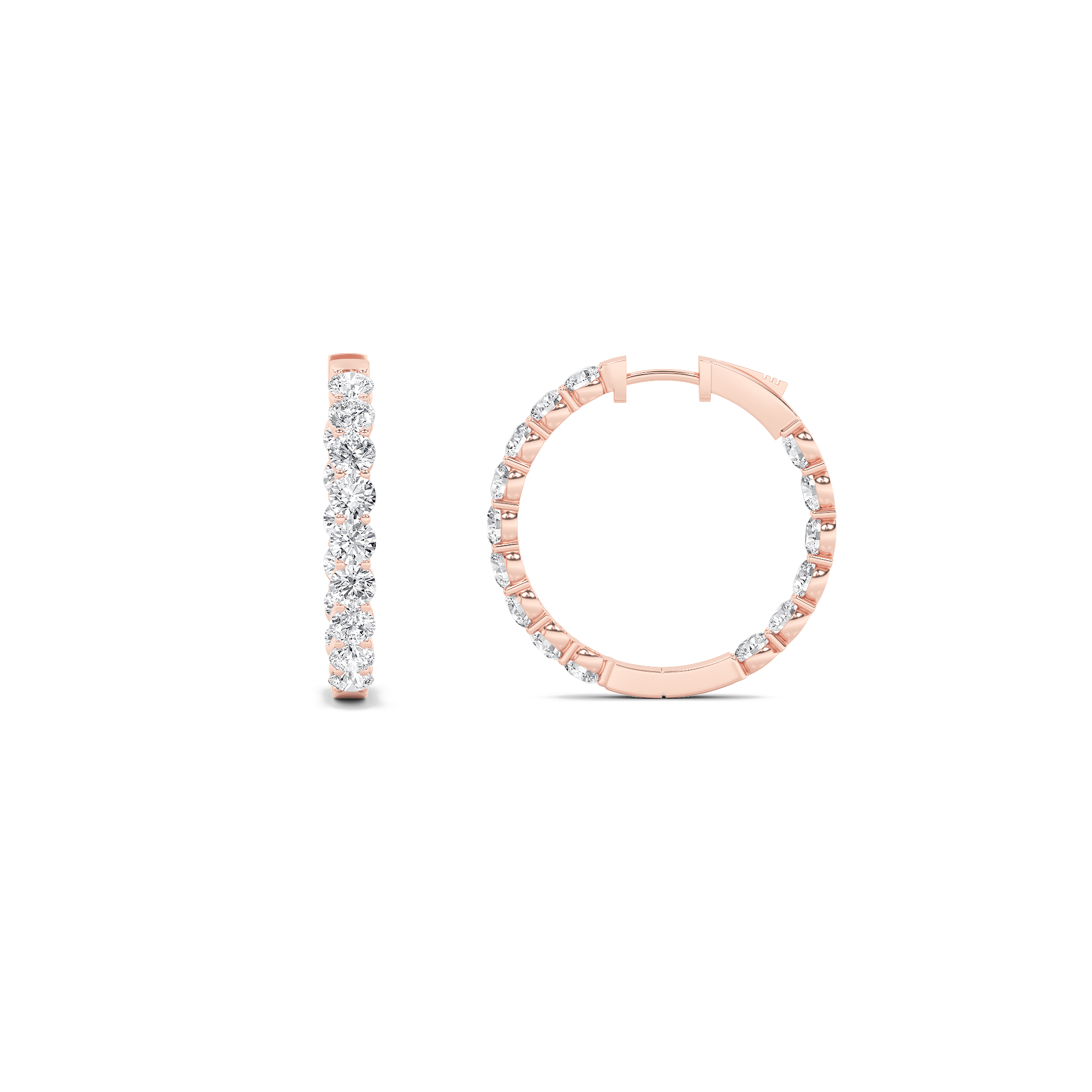 5.00 CT Round Diamond Earring in 14K Rose Gold