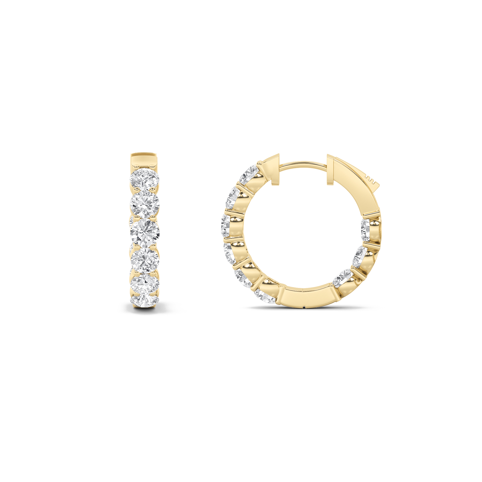 7.00 CT Round Diamond Earring in 14K Yellow Gold