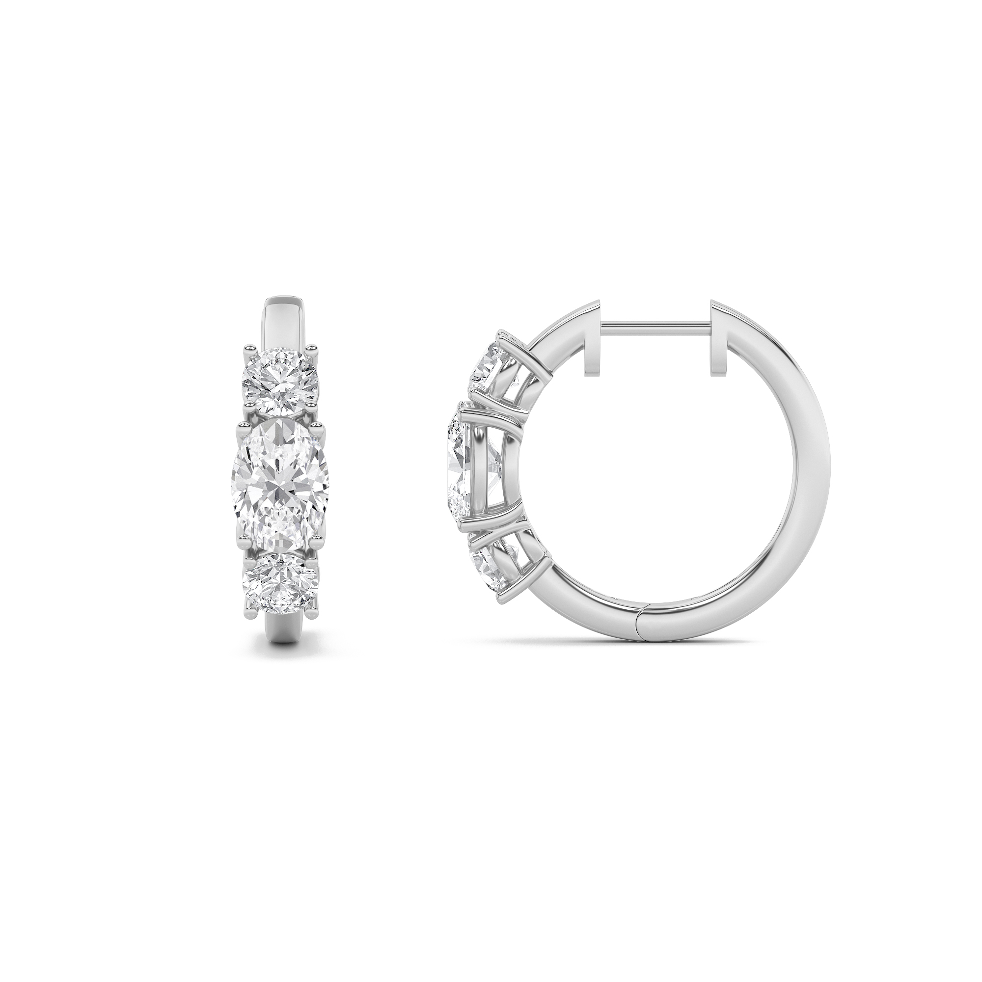 2.50 CT Oval Diamond Earring in 14K White Gold