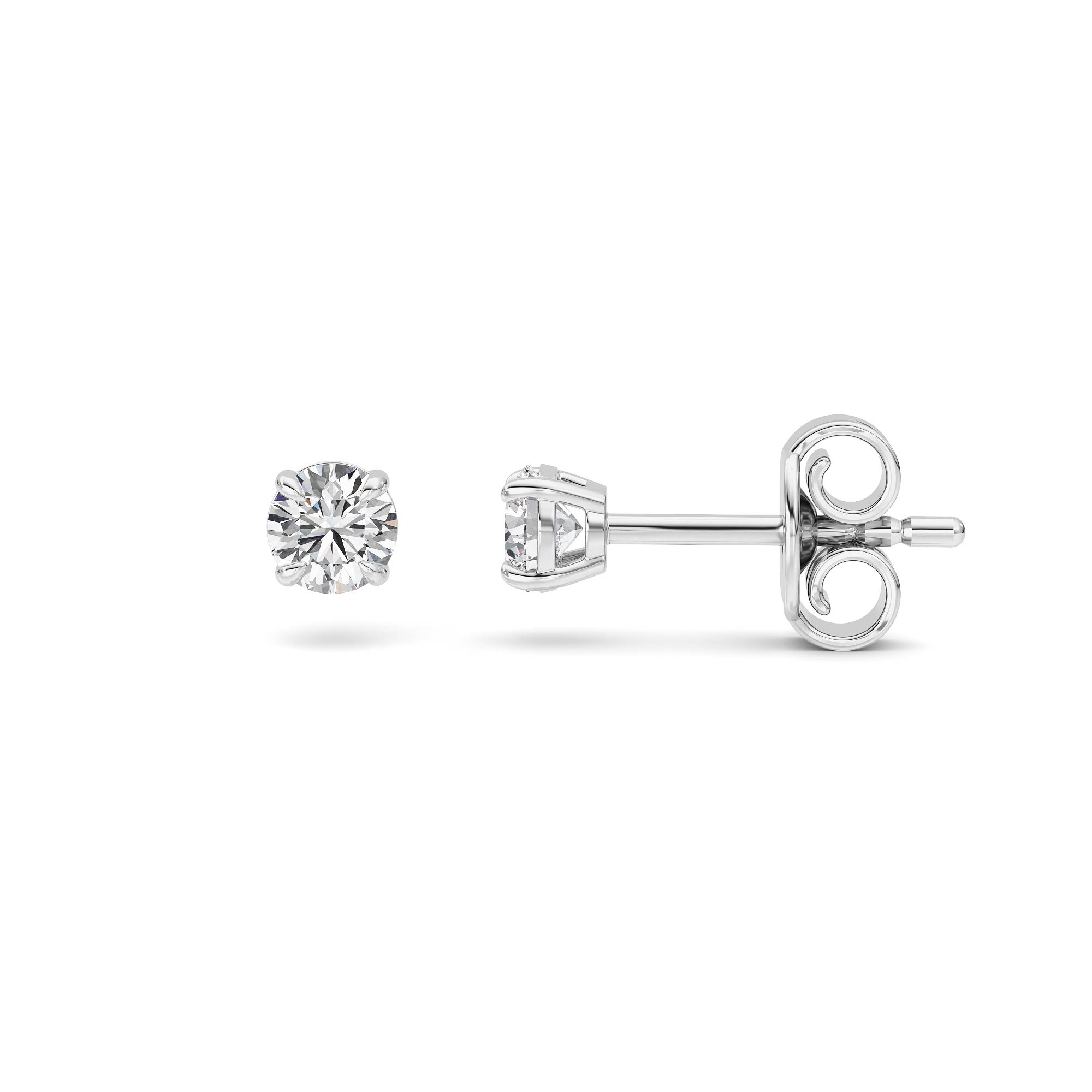 0.50 CT Round Diamond Earring in Silver|14K White Gold