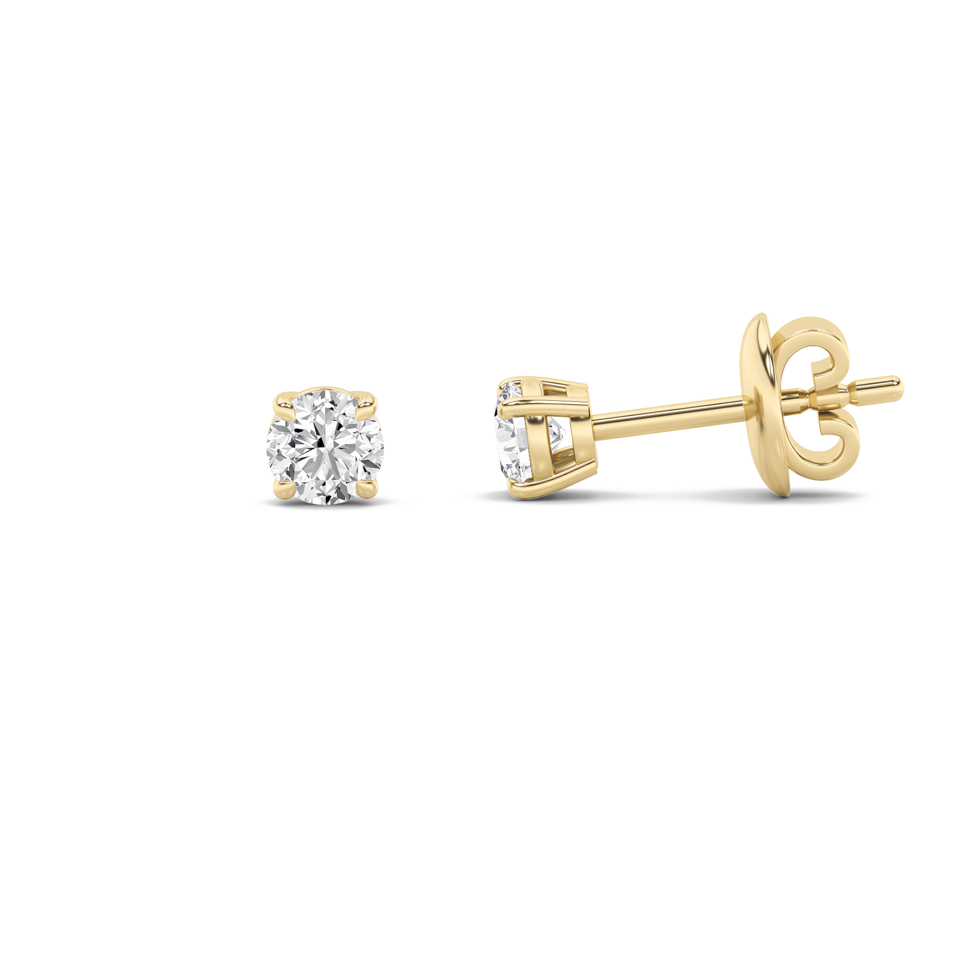 2.00 CT Round Diamond Earring in 14K Yellow Gold