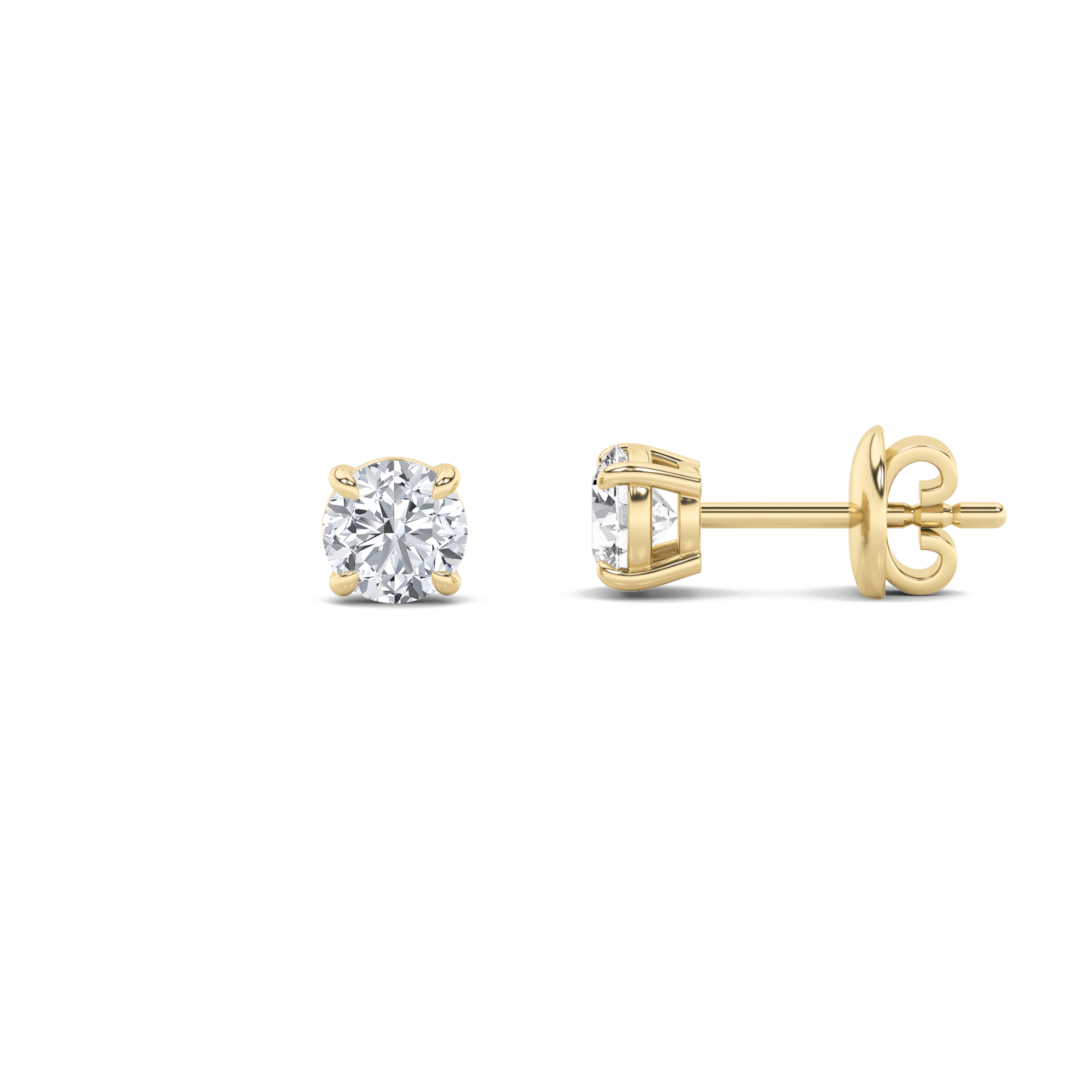2.00 CT Round Diamond Earring in 14K Yellow Gold