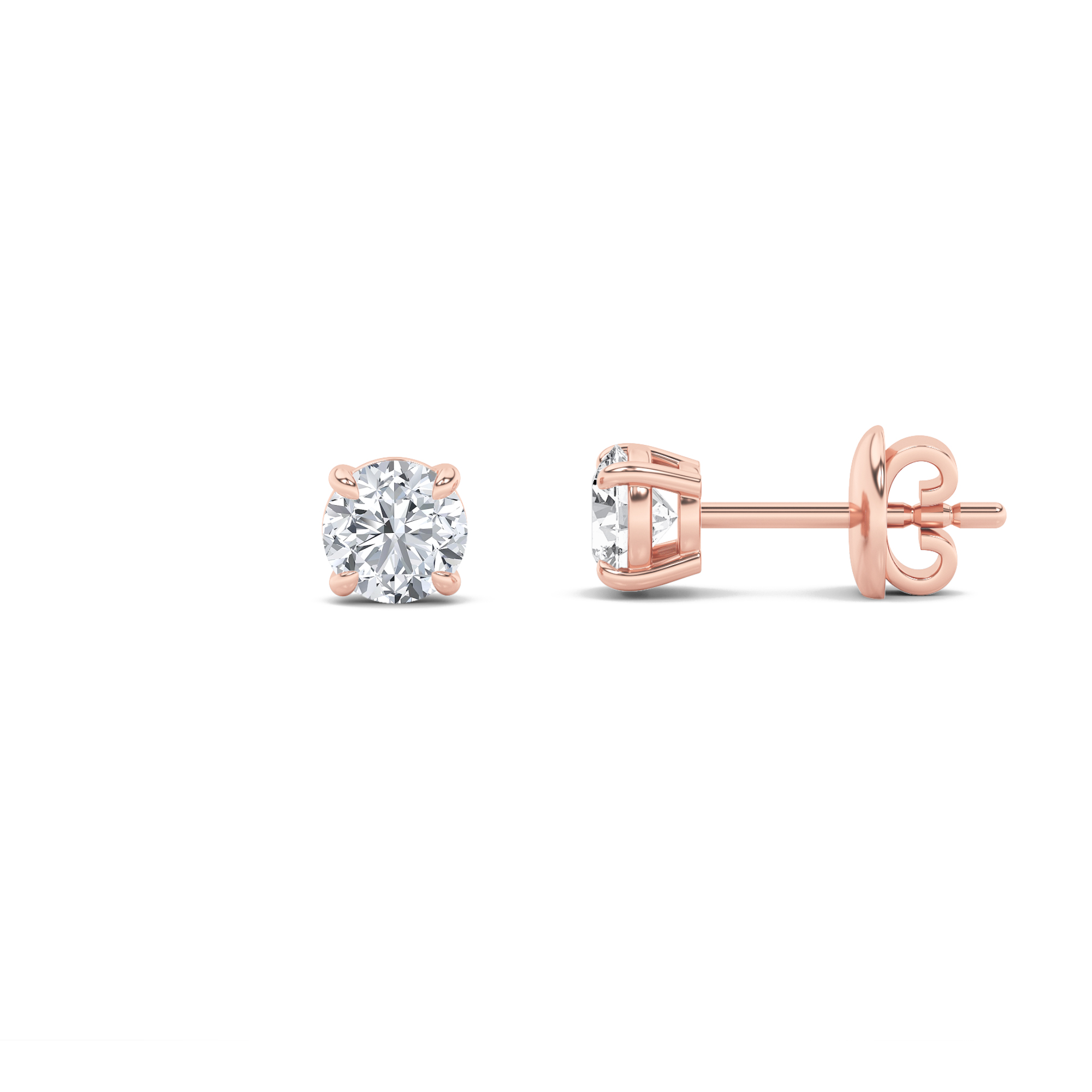 5.00 CT Round Diamond Earring in 14K Rose Gold