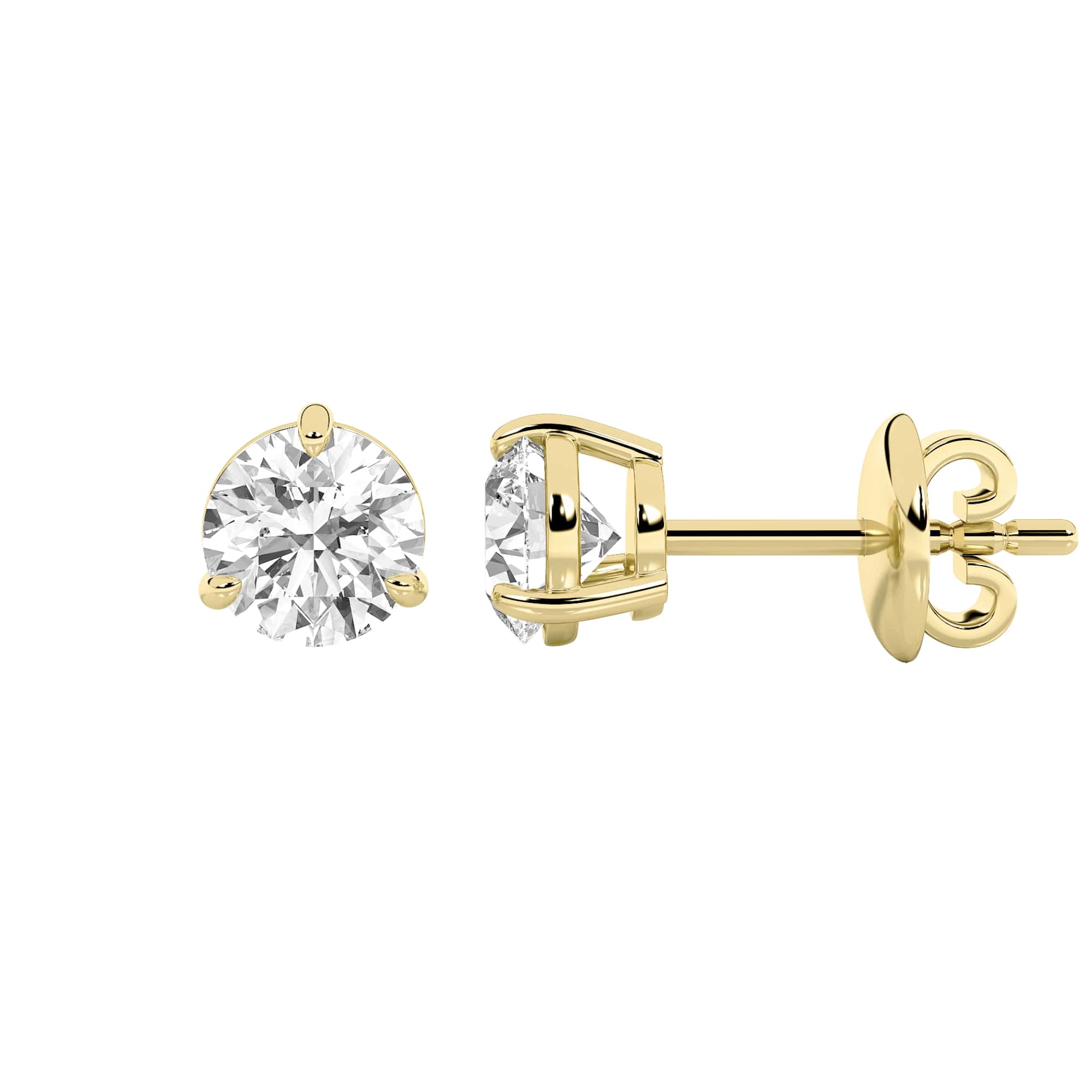 2.00 CT Round Diamond Earring in 14K Yellow Gold