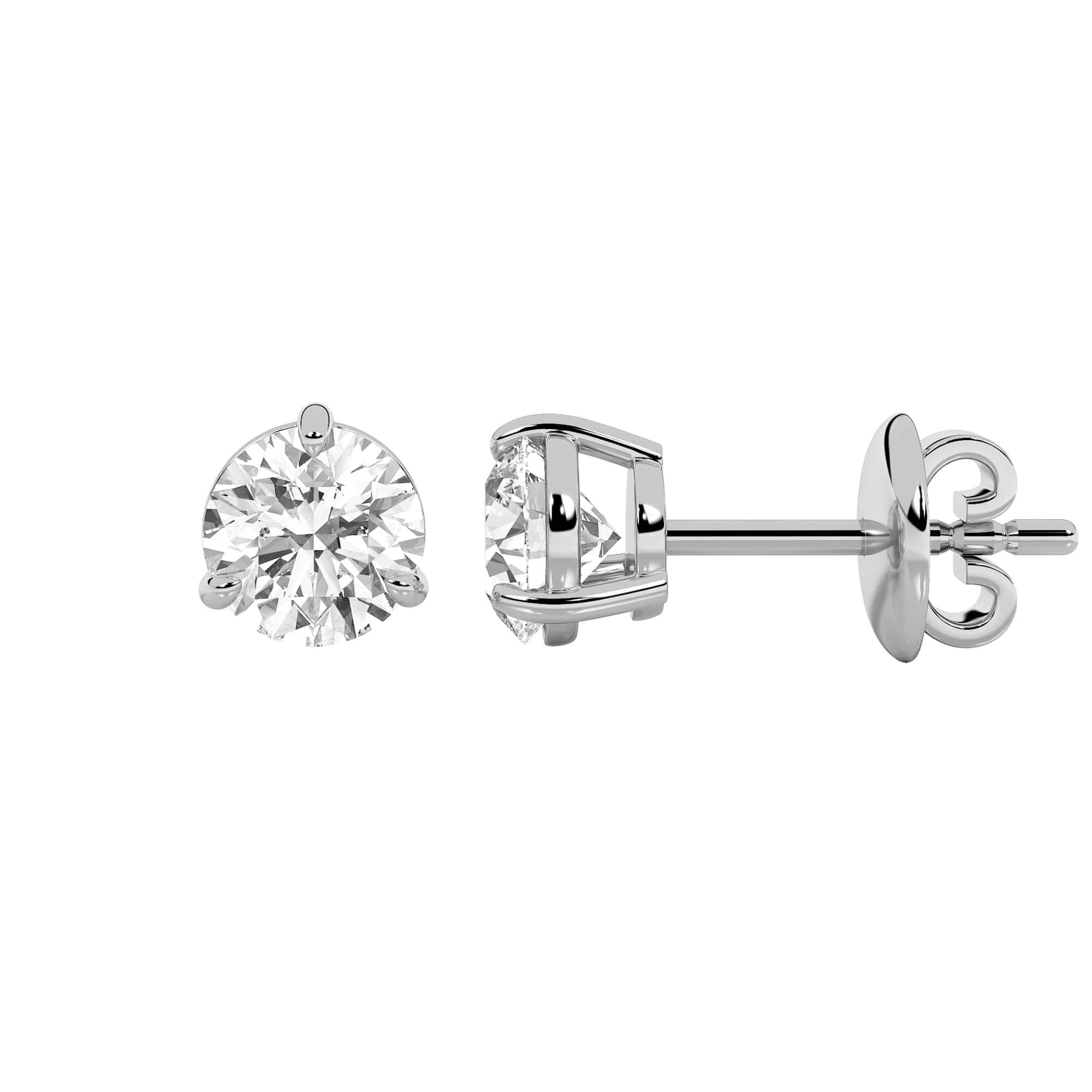 3.00 CT Round Diamond Earring in 14K White Gold