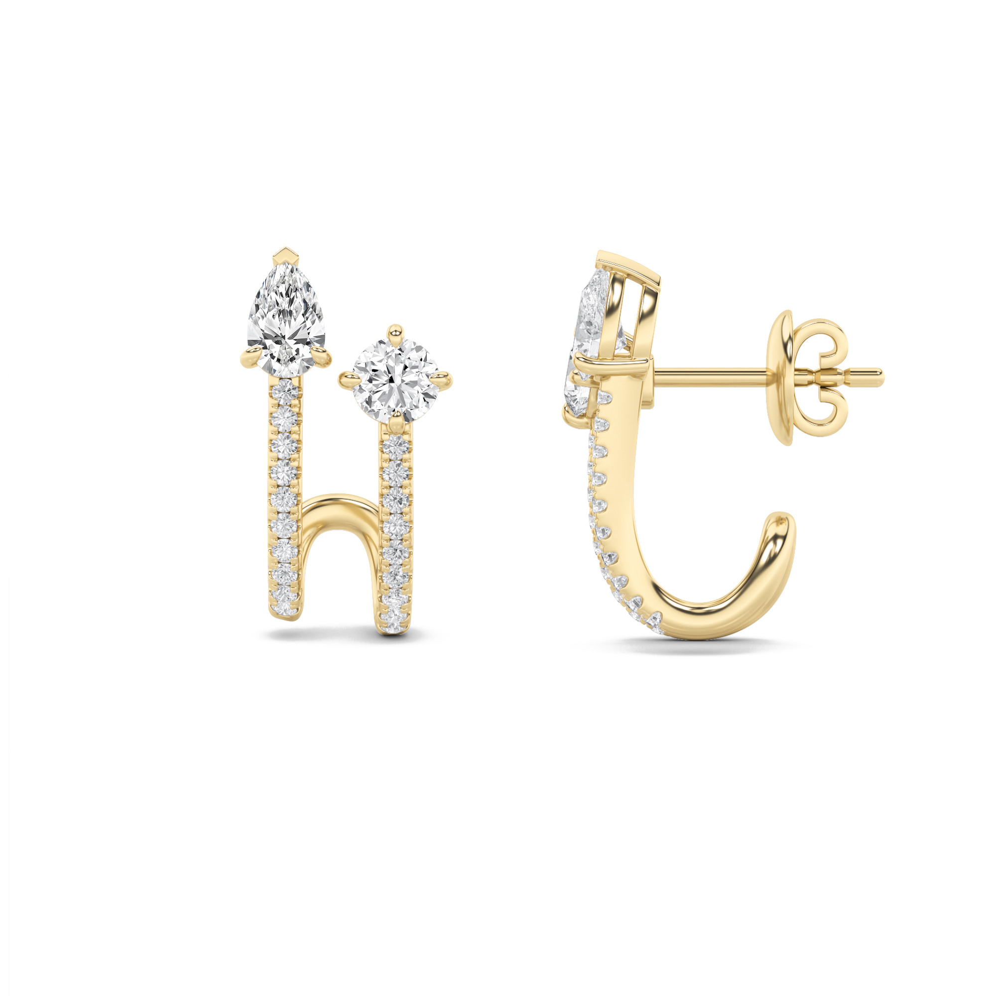 2.50 CT Round Diamond Earring in 14K Yellow Gold