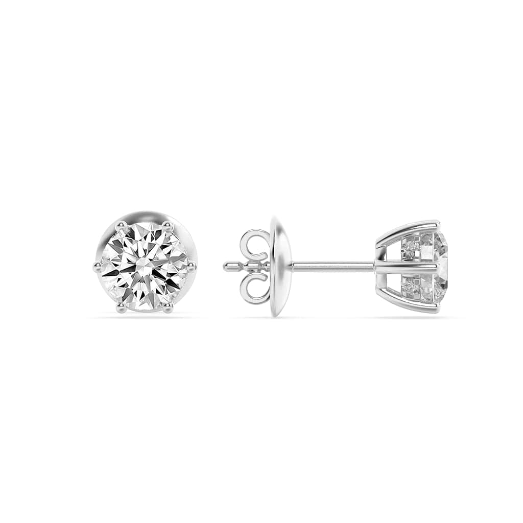 3.00 CT Round Diamond Earring in 14K White Gold