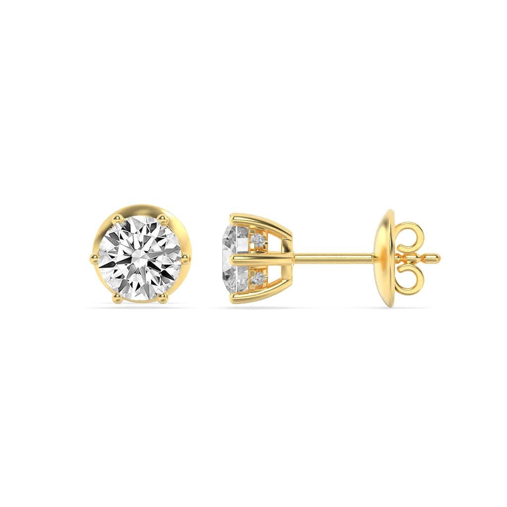 3.00 CT Round Diamond Earring in 14K Yellow Gold
