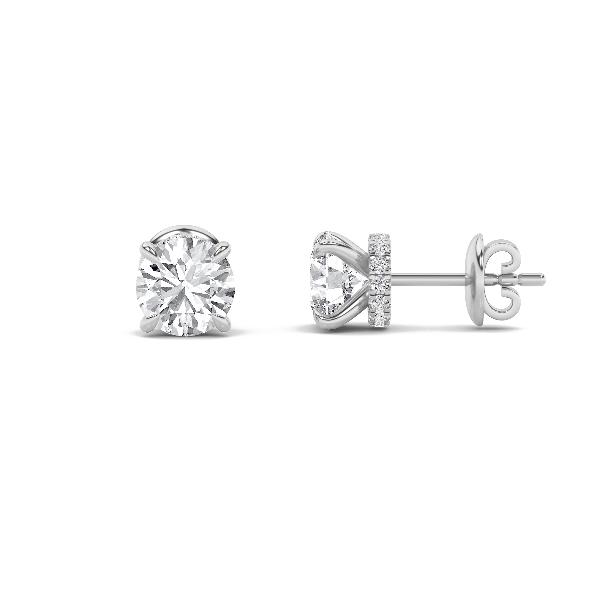3.00 CT Round Diamond Earring in 14K White Gold