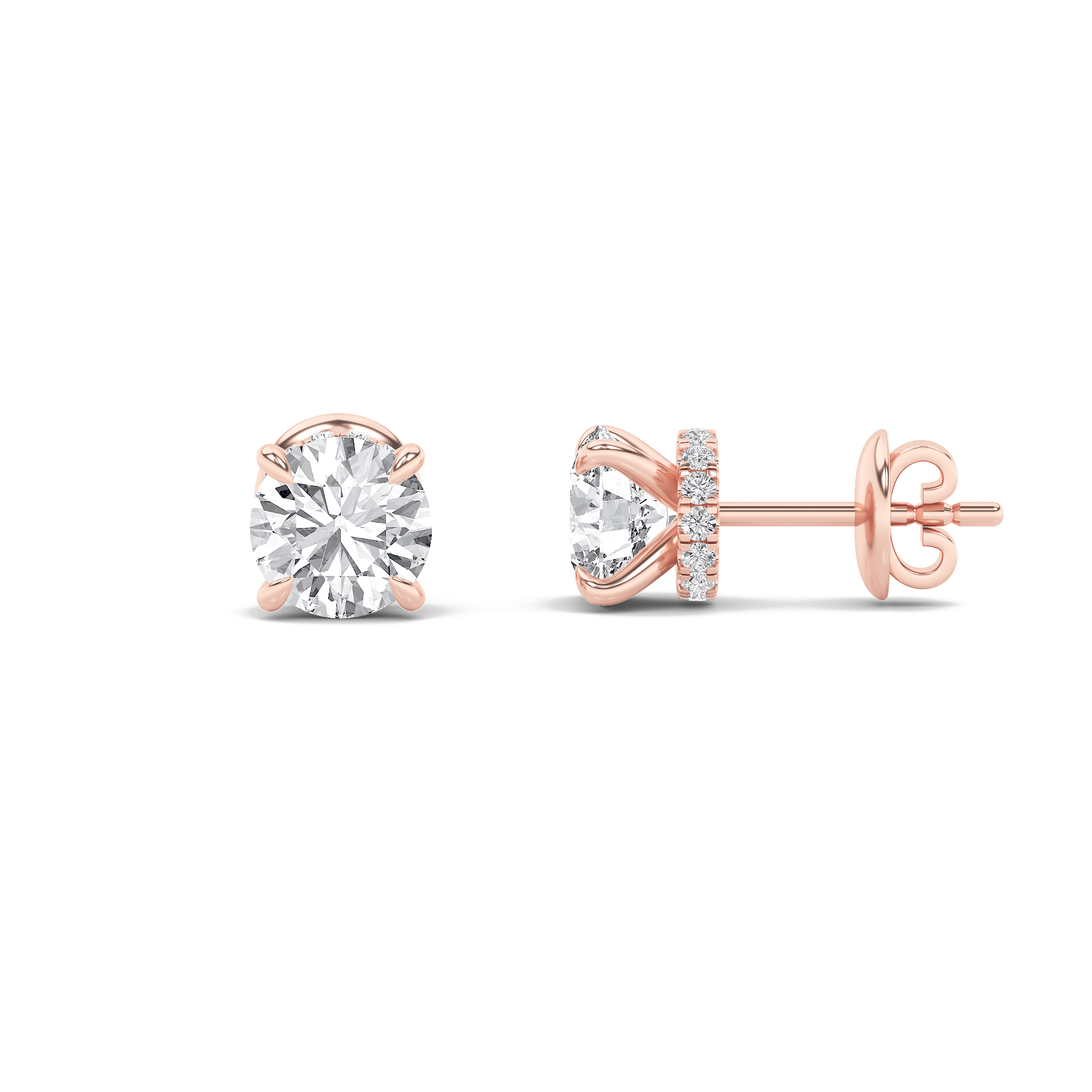 5.00 CT Round Diamond Earring in 14K Rose Gold
