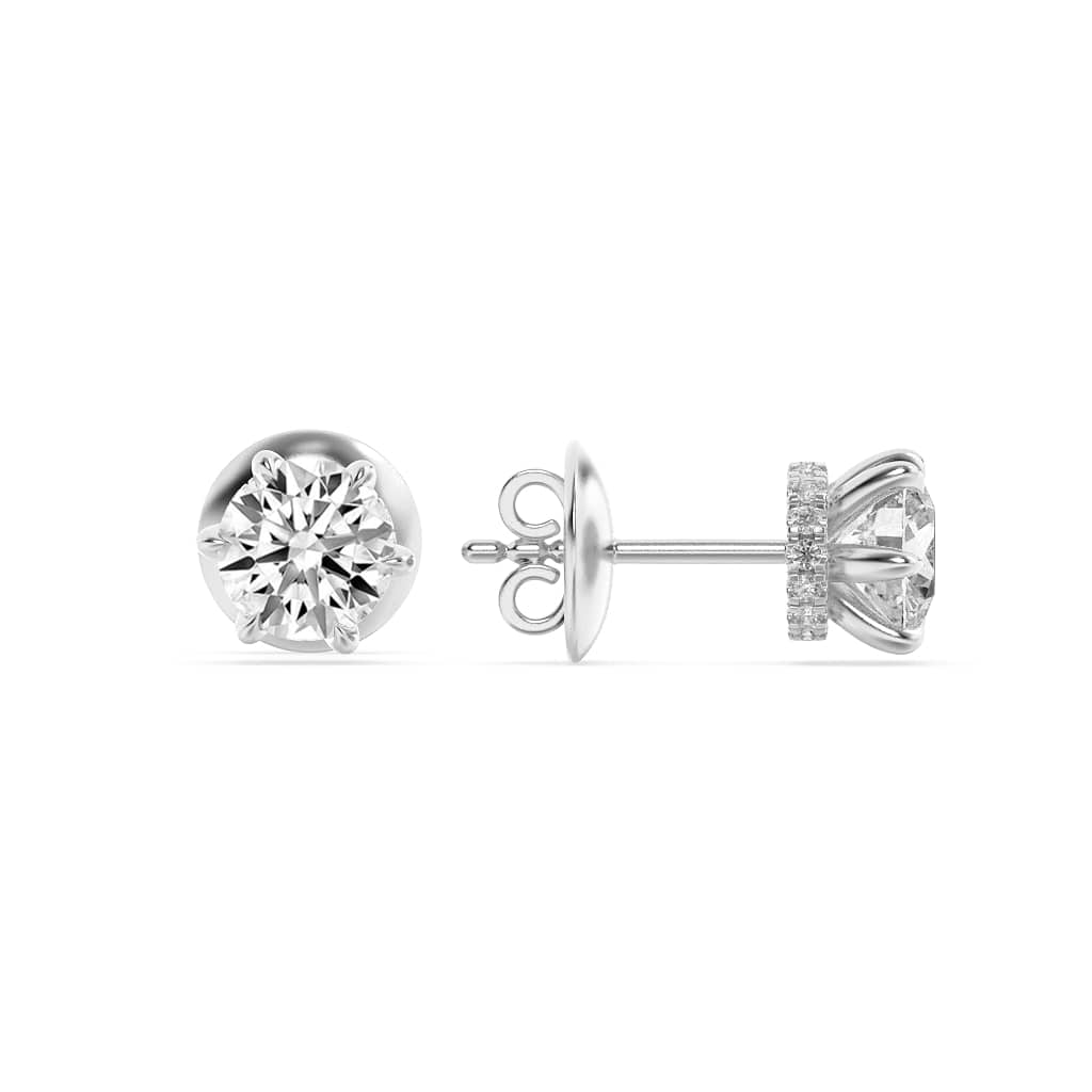 3.00 CT Round Diamond Earring in 14K White Gold