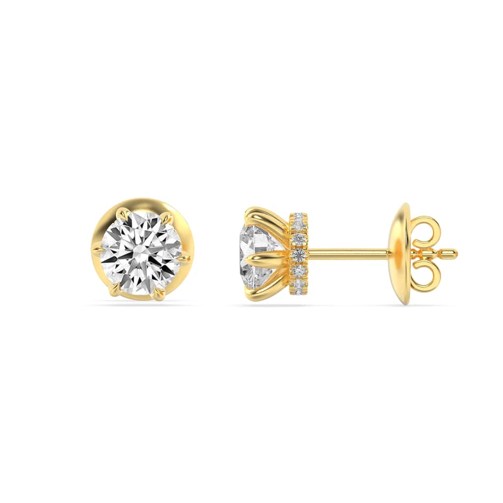 3.00 CT Round Diamond Earring in 14K Yellow Gold