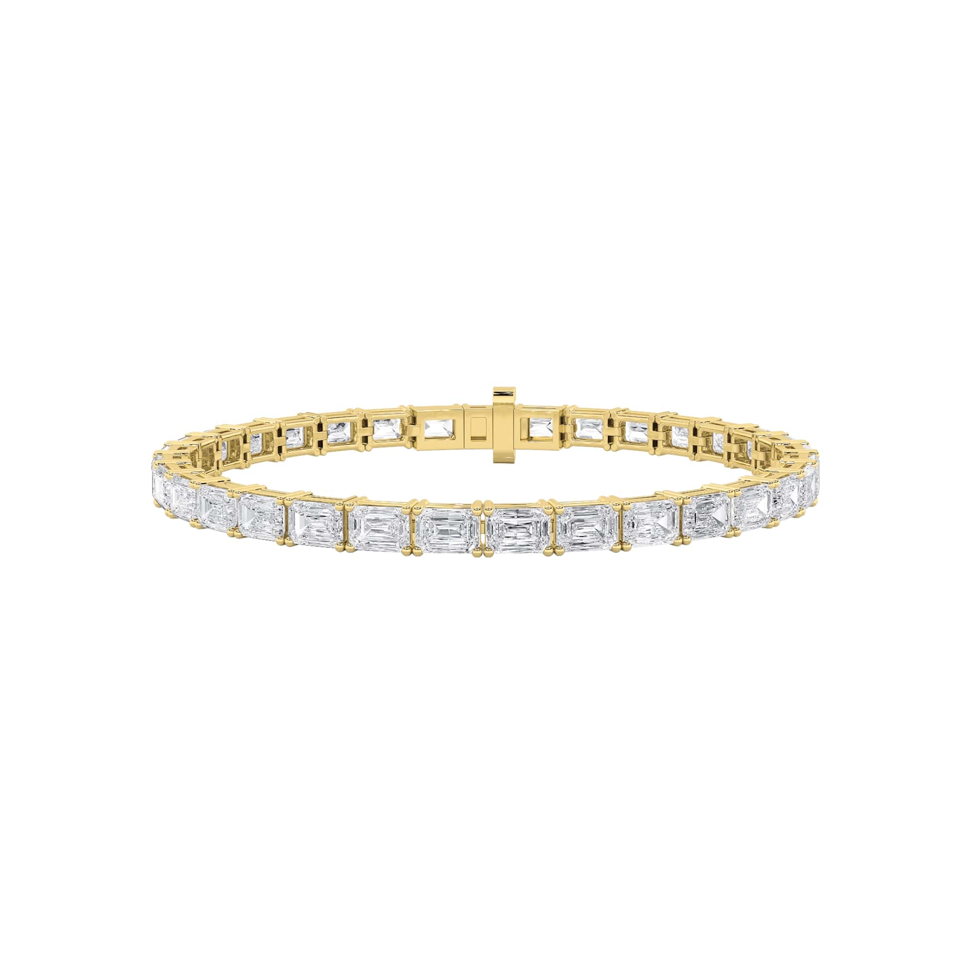 12.00 CT Emerald Diamond Bracelet in 14K Yellow Gold