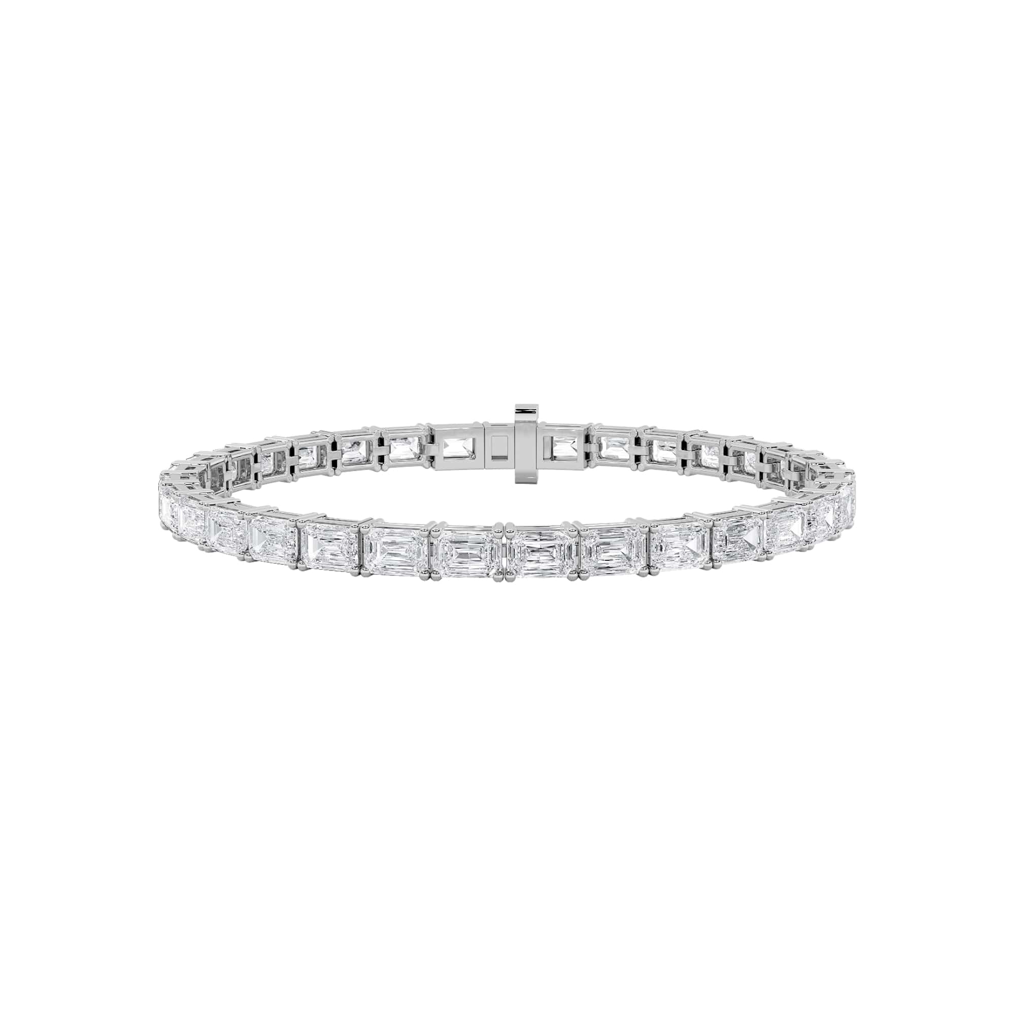 7.50 CT Emerald Diamond Bracelet in 14K White Gold