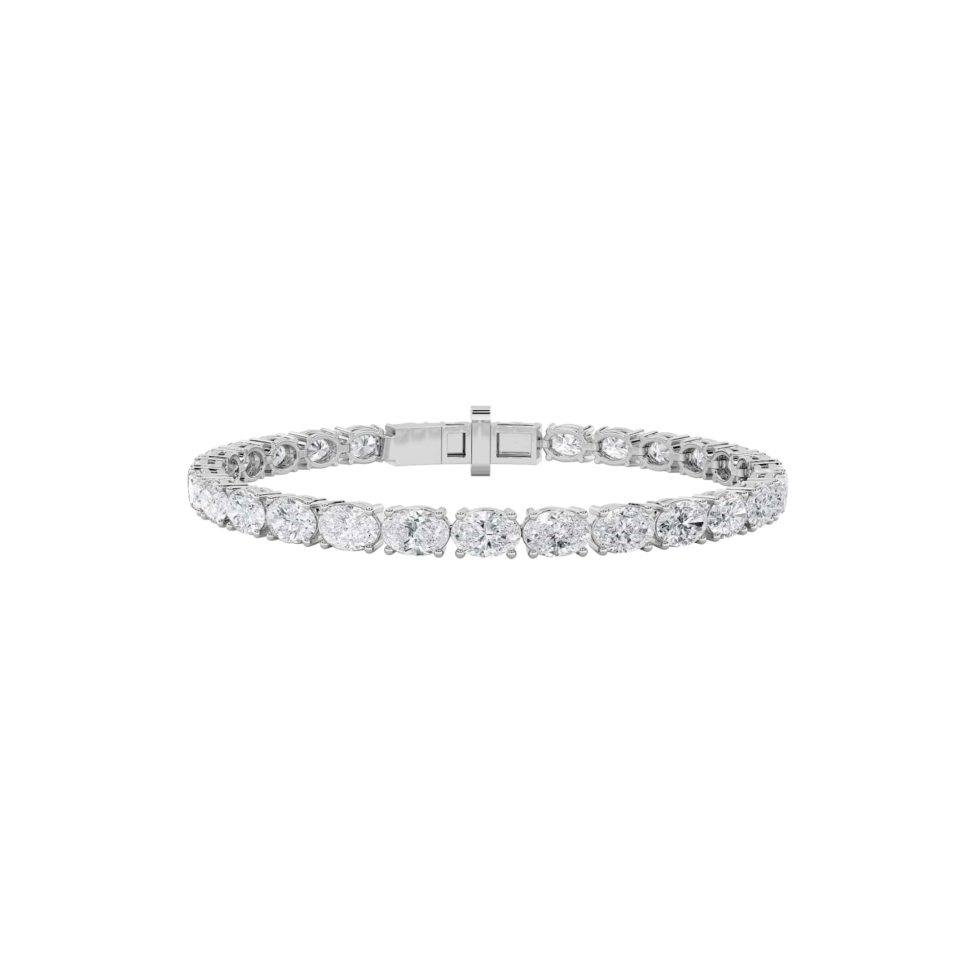 10.00 CT Oval Diamond Bracelet in 10K White Gold