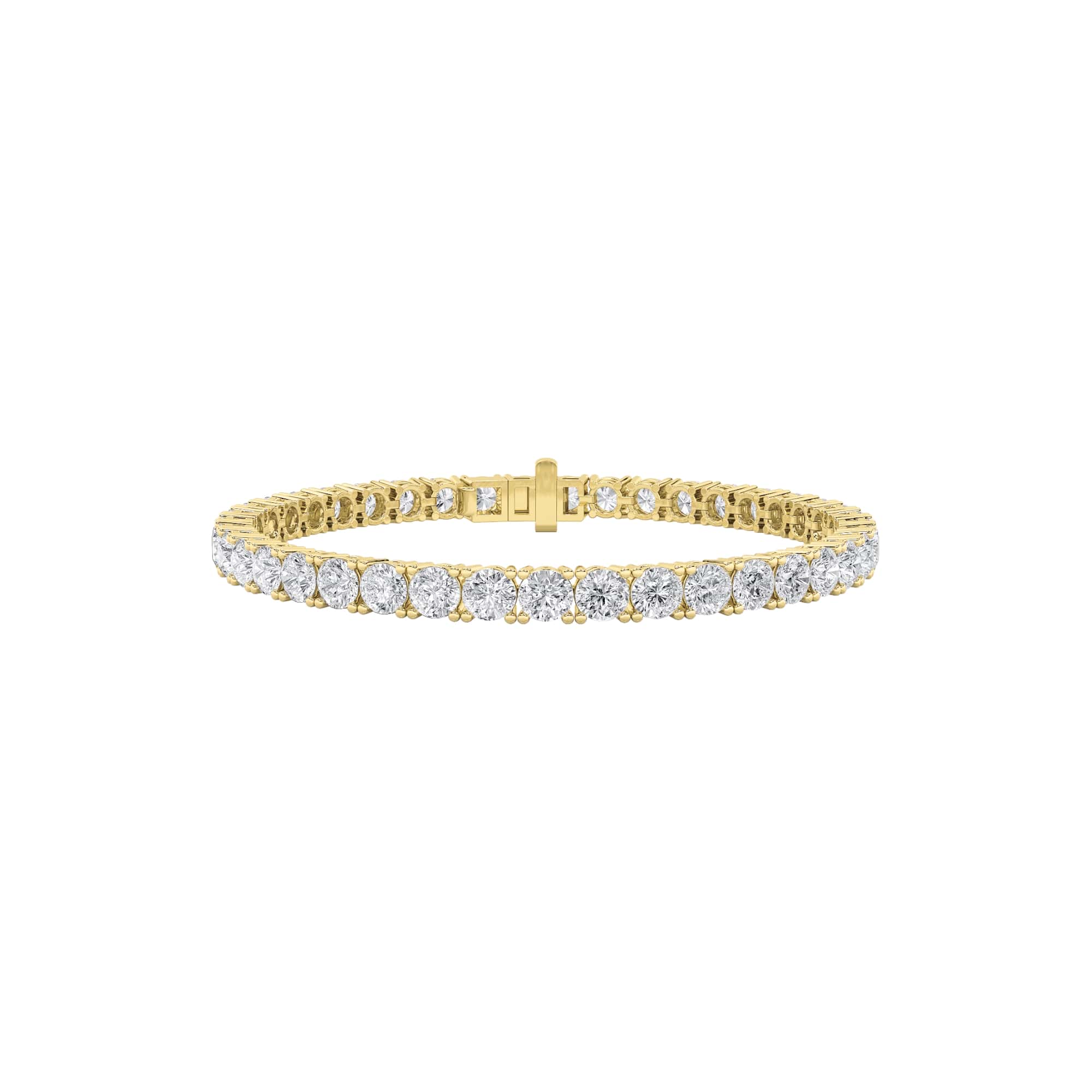 10.00 CT Round Diamond Bracelet in 14K Yellow Gold