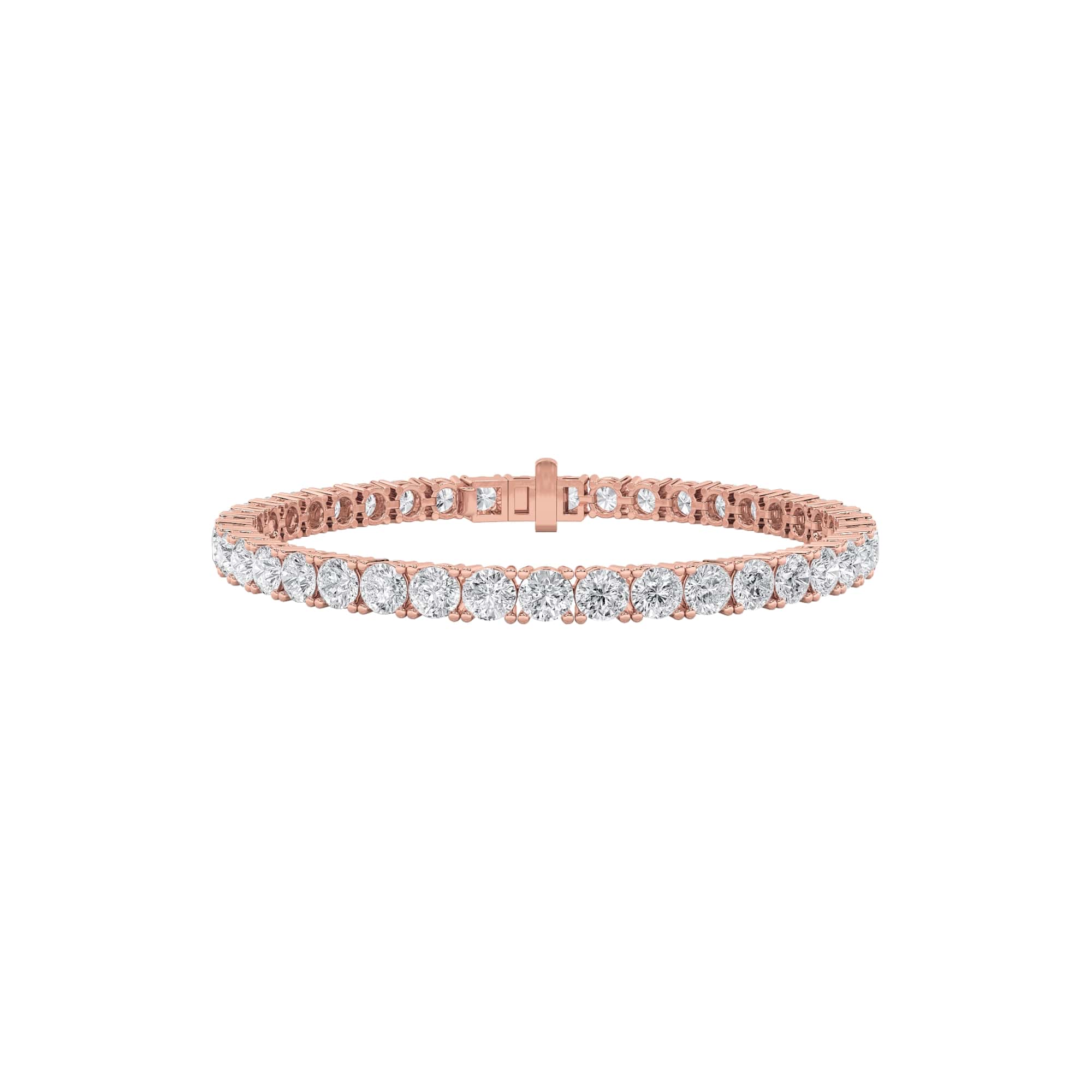 12.00 CT Round Diamond Bracelet in 14K Rose Gold