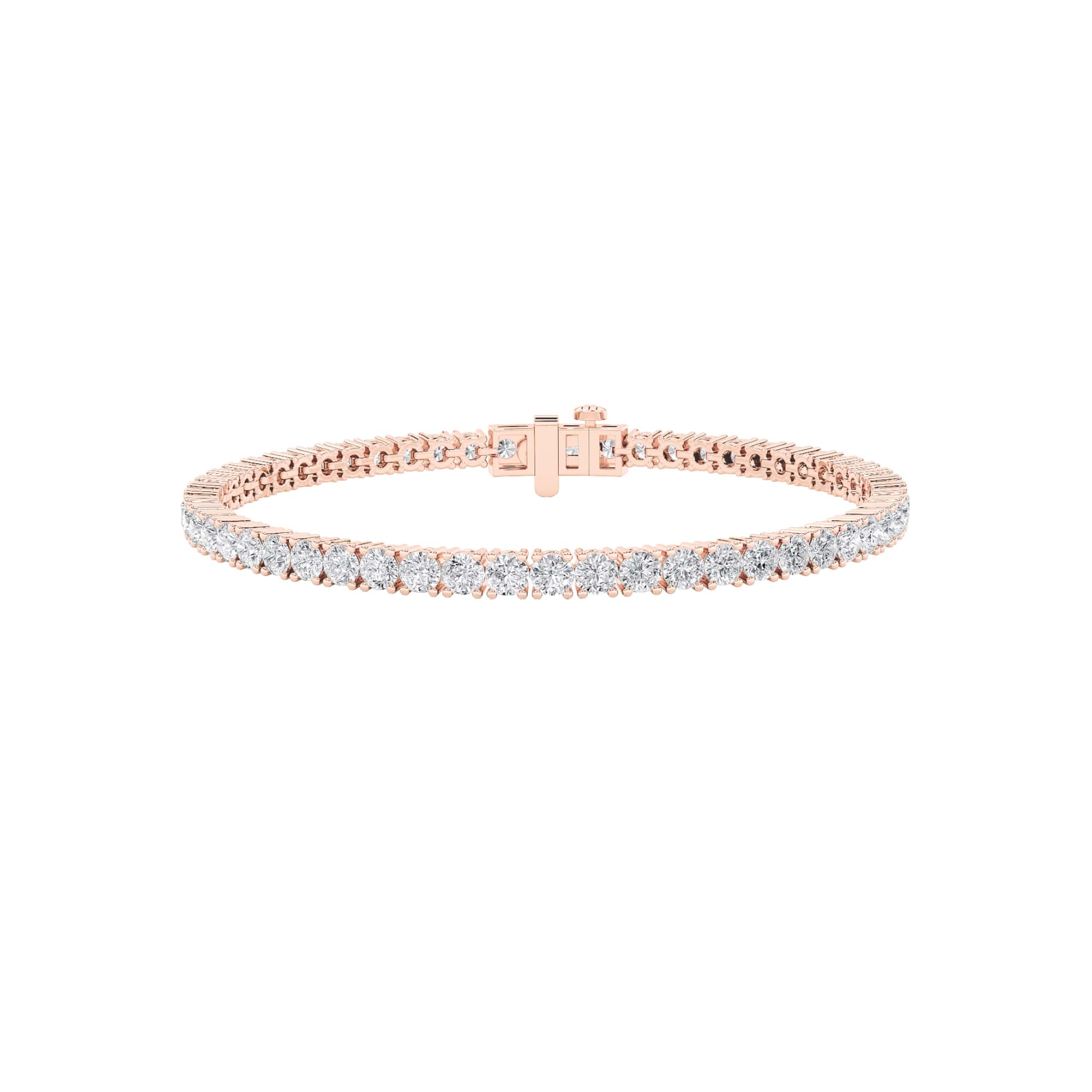 8.00 CT Round Diamond Bracelet in 14K Rose Gold
