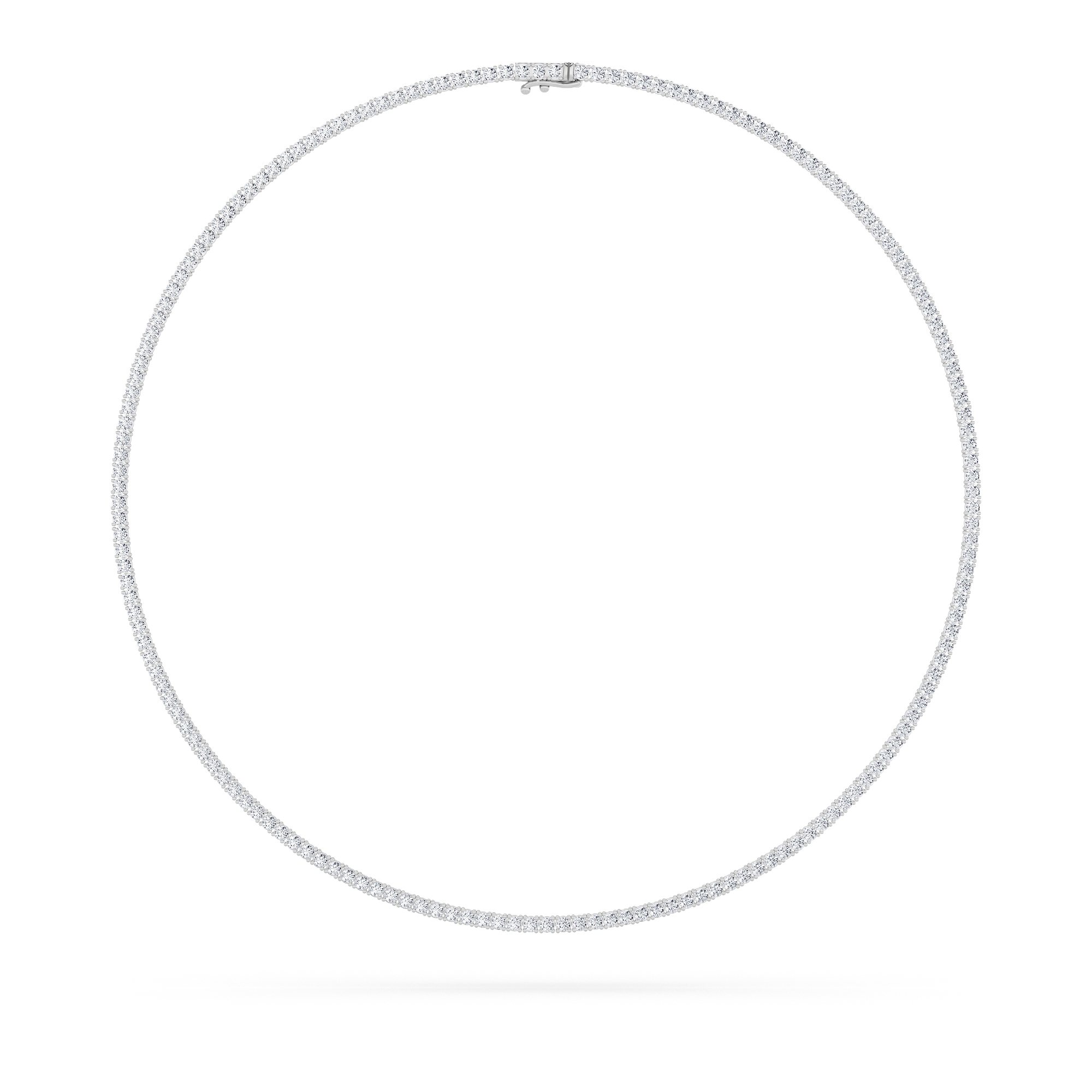 10.00 CT Round Diamond Necklace in 14K White Gold