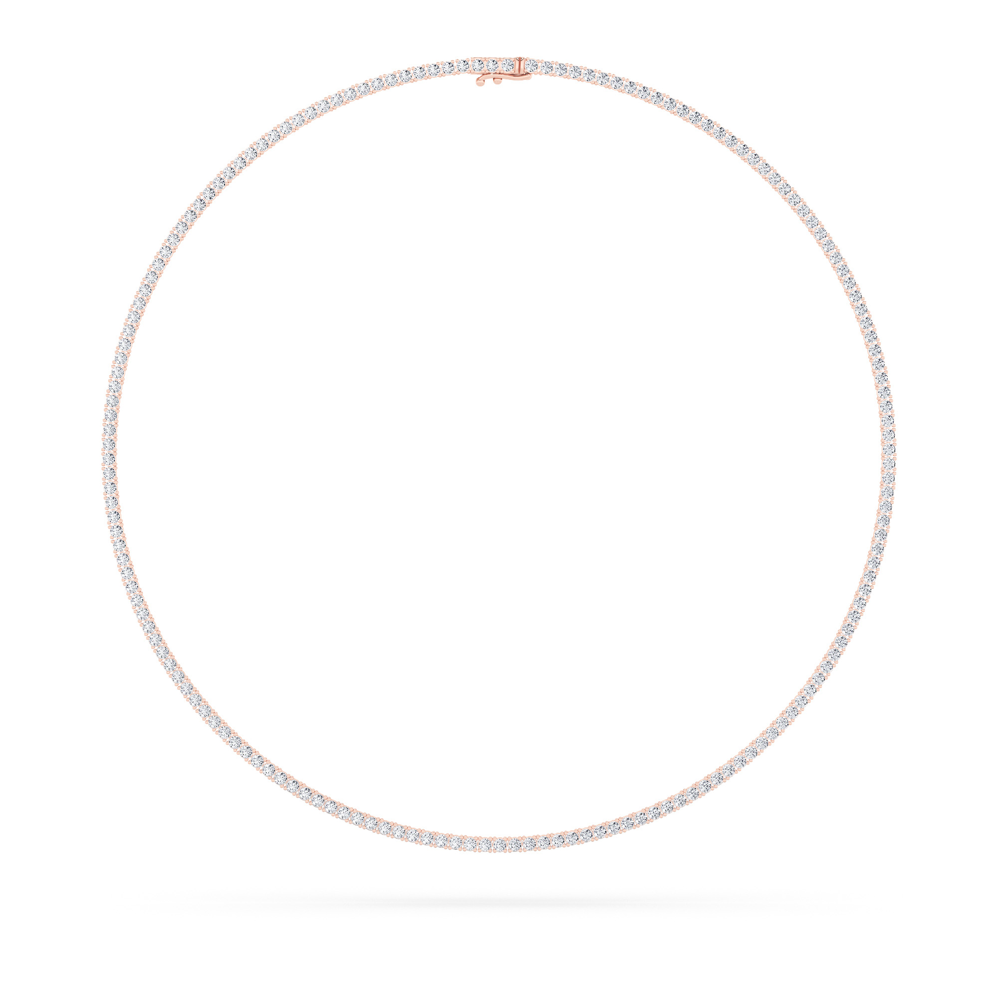 10.00 CT Round Diamond Necklace in 14K Rose Gold