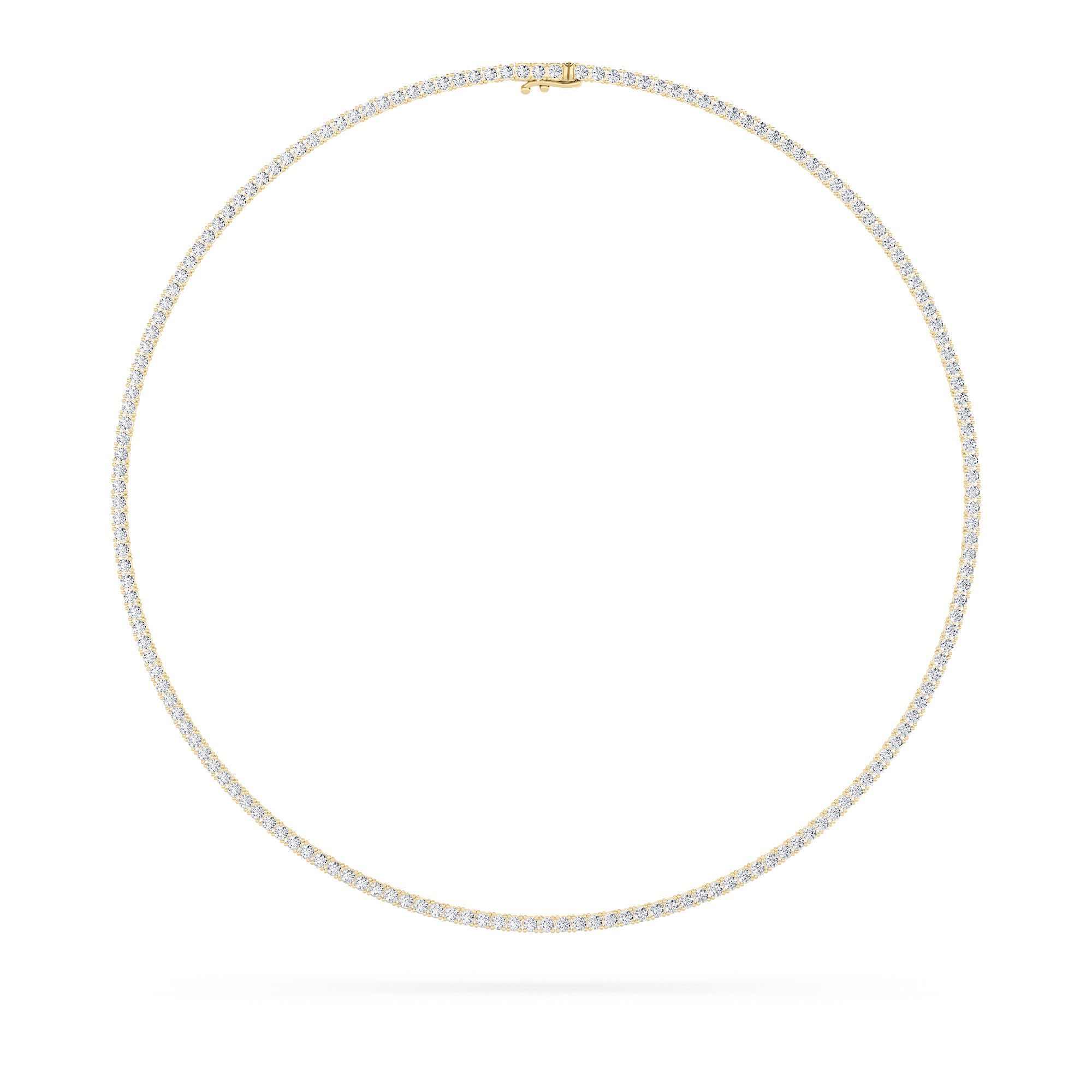 15.00 CT Round Diamond Necklace in 14K Yellow Gold
