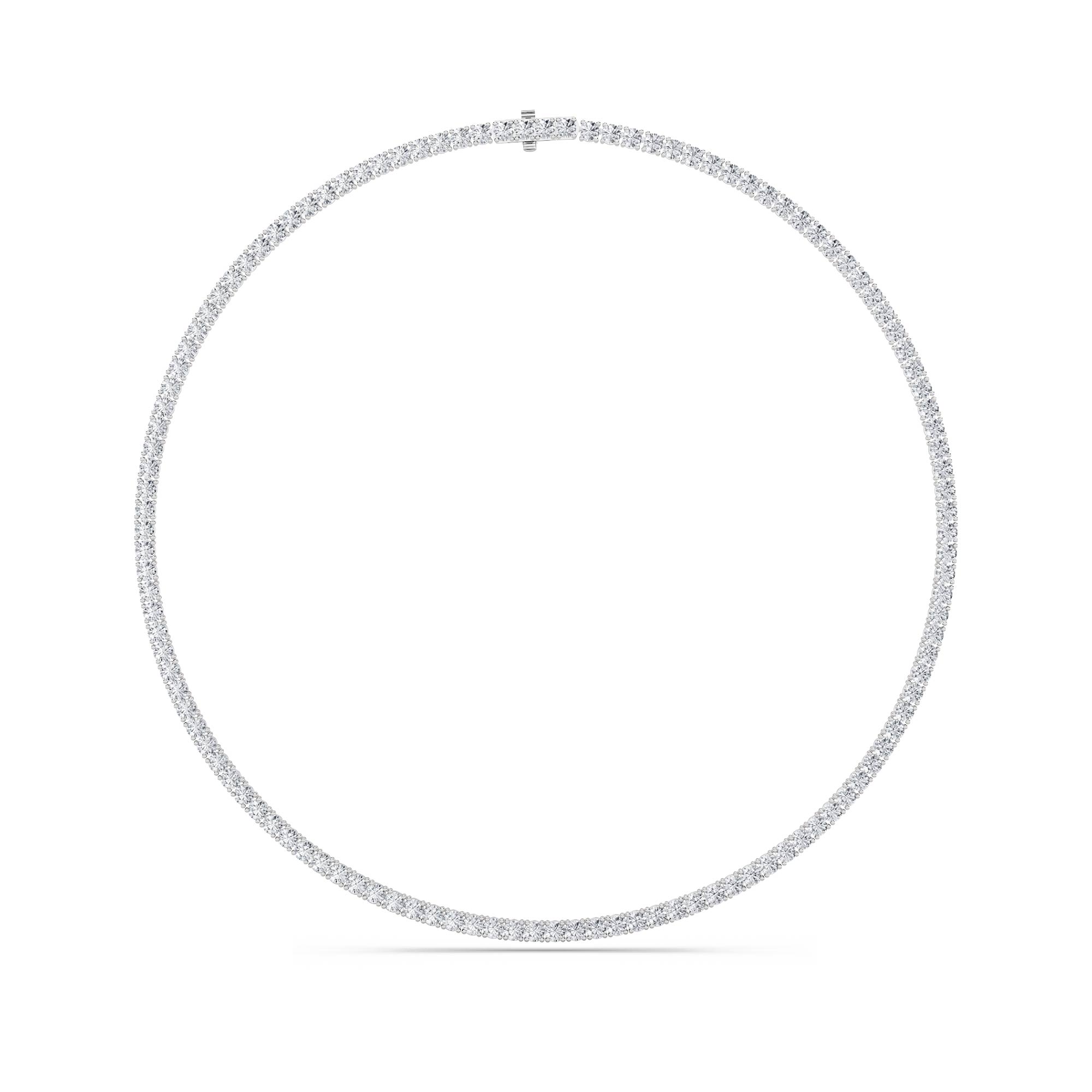 24.20 CT Round Diamond Necklace in 14K White Gold