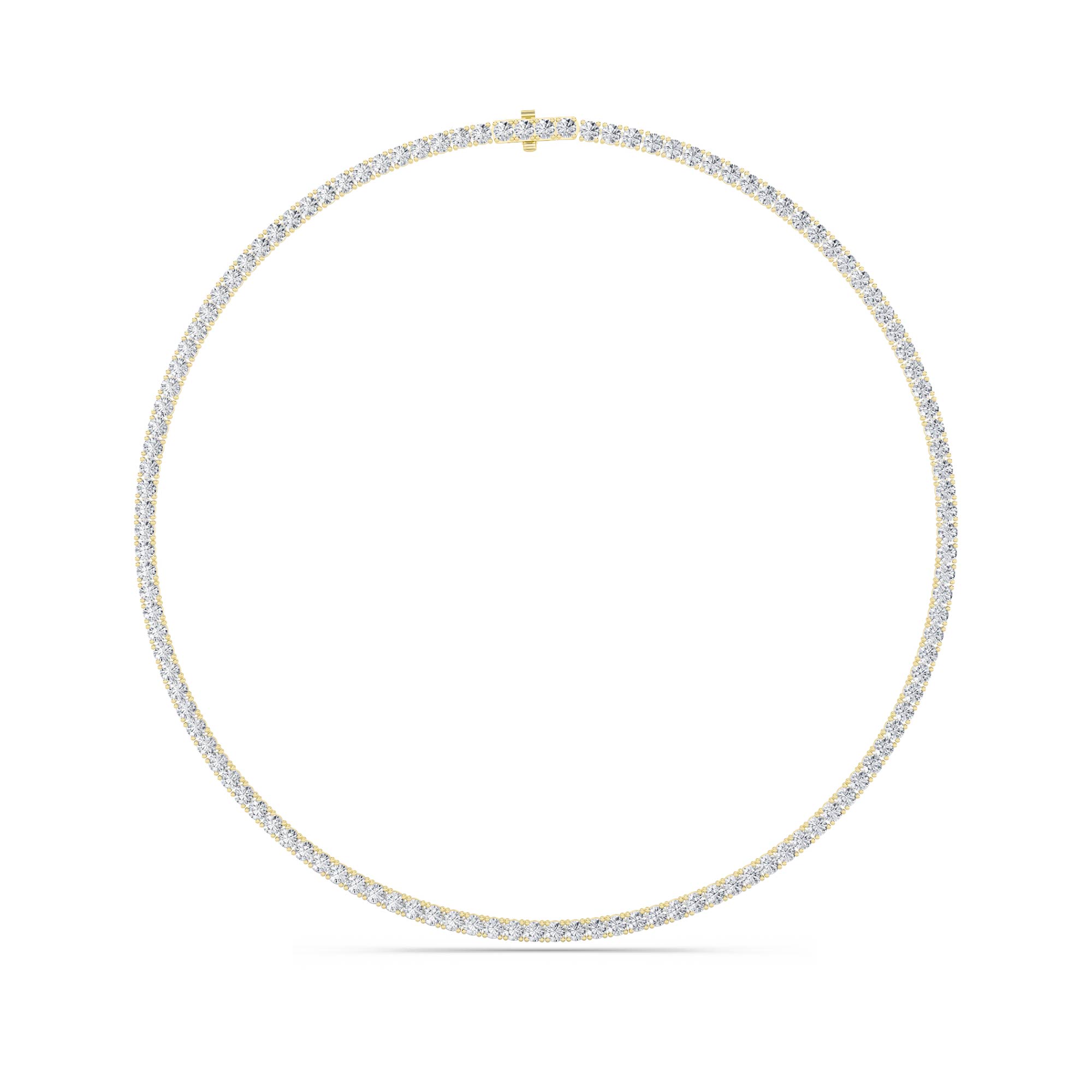 24.20 CT Round Diamond Necklace in 14K Yellow Gold