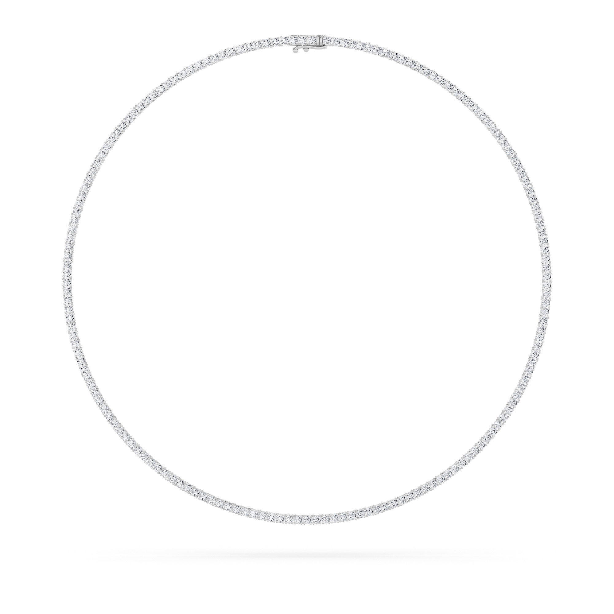 9.50 CT Round Diamond Necklace in 14K White Gold