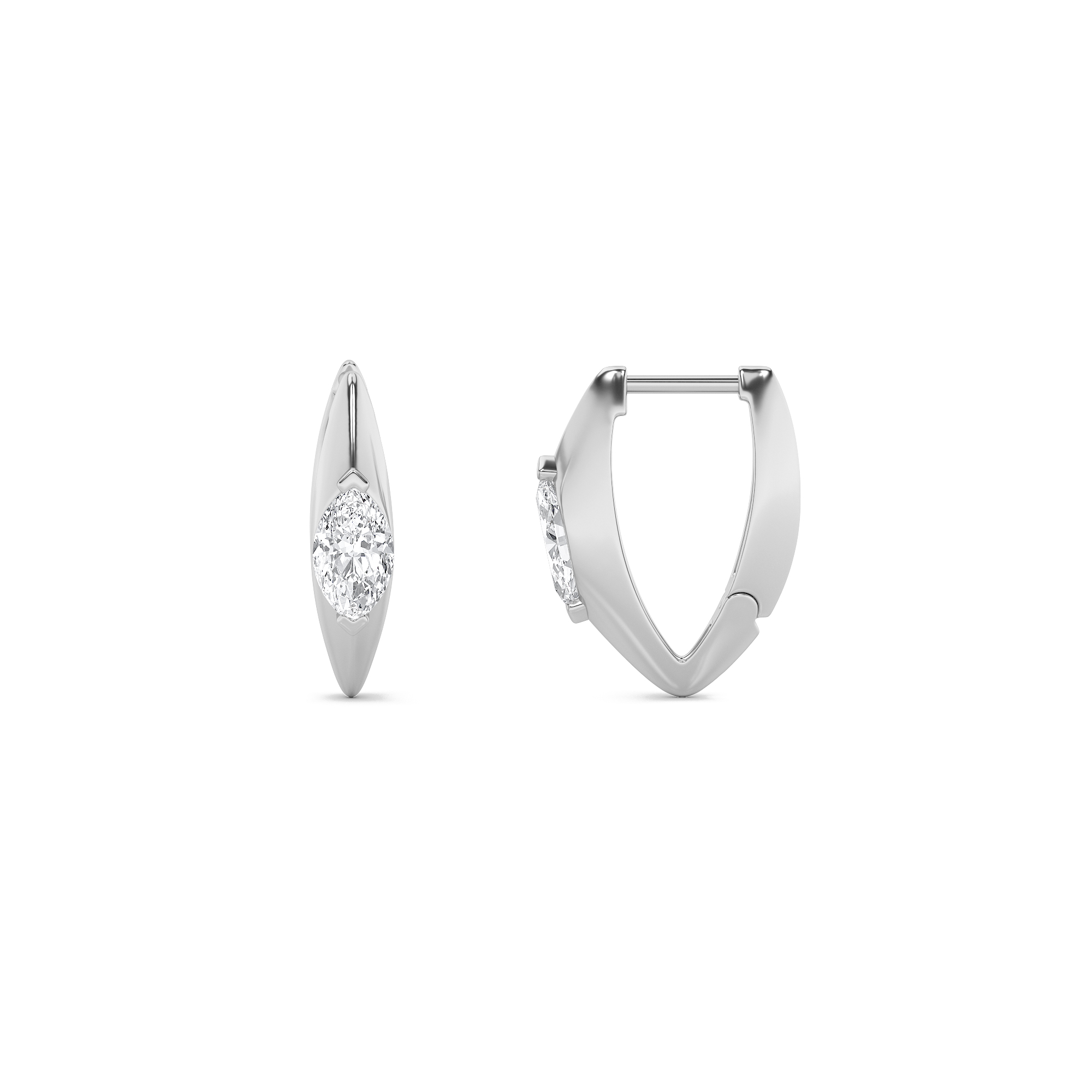 1.00 CT Marquise Diamond Earring in 14K White Gold