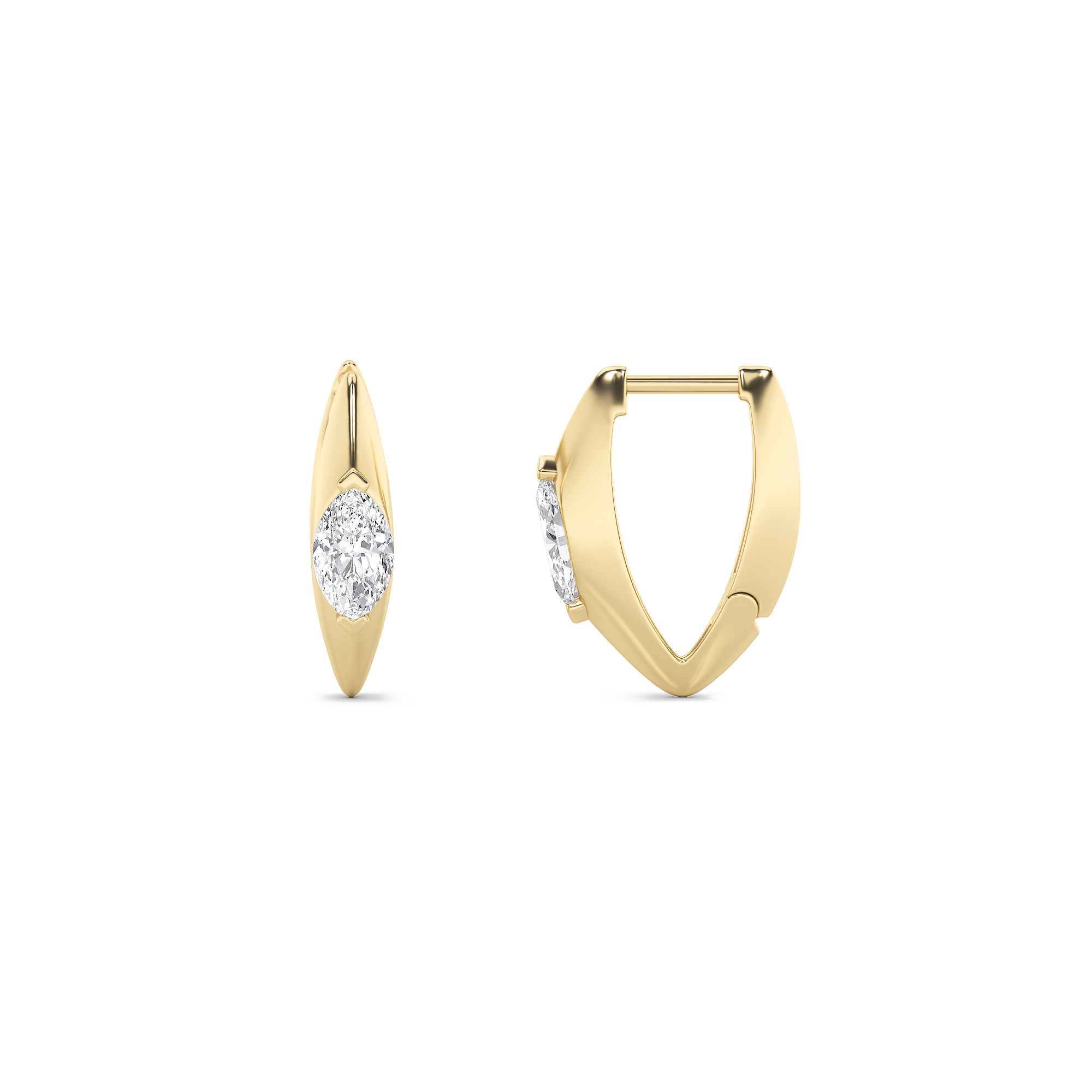 1.00 CT Marquise Diamond Earring in 14K Yellow Gold