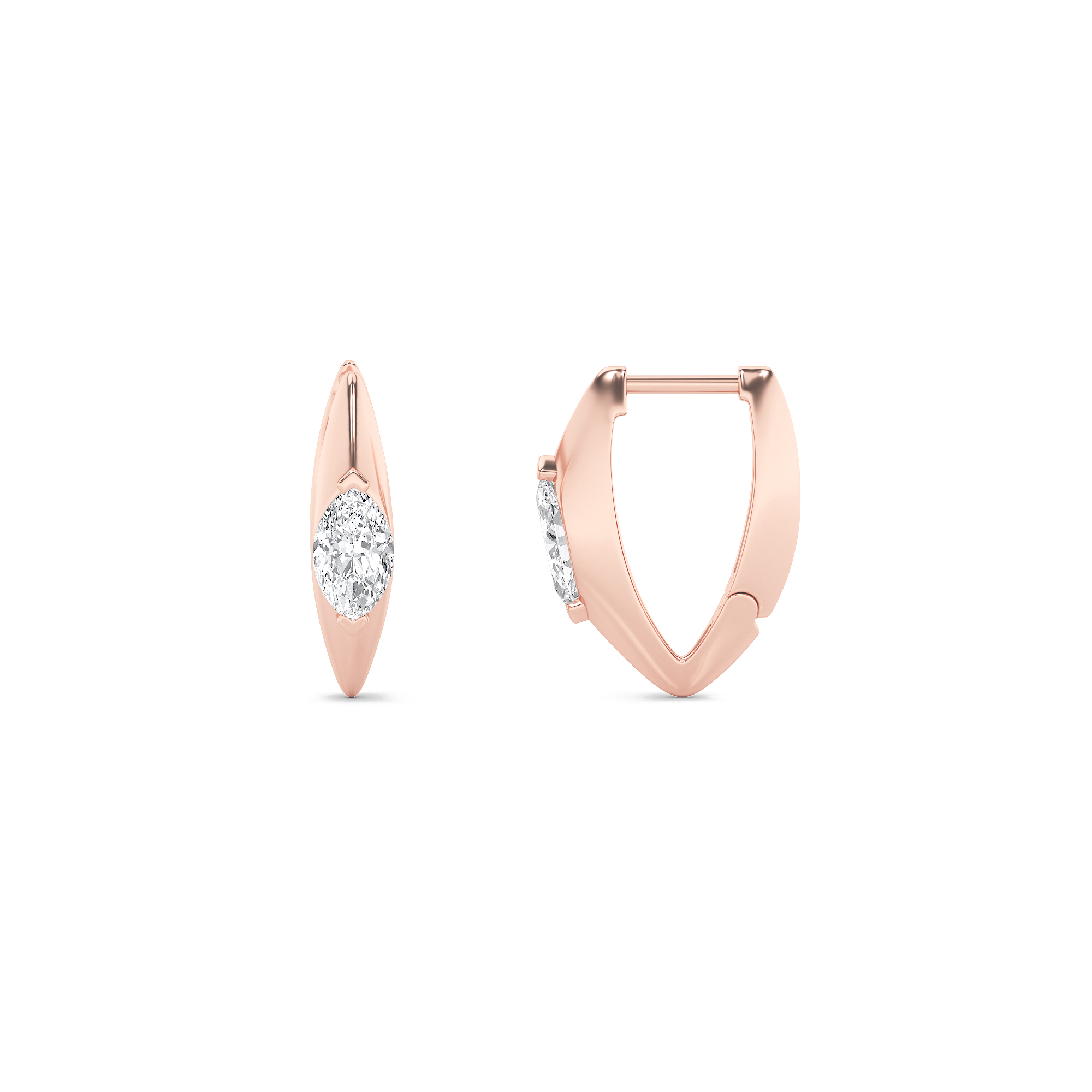 1.00 CT Marquise Diamond Earring in 14K Rose Gold
