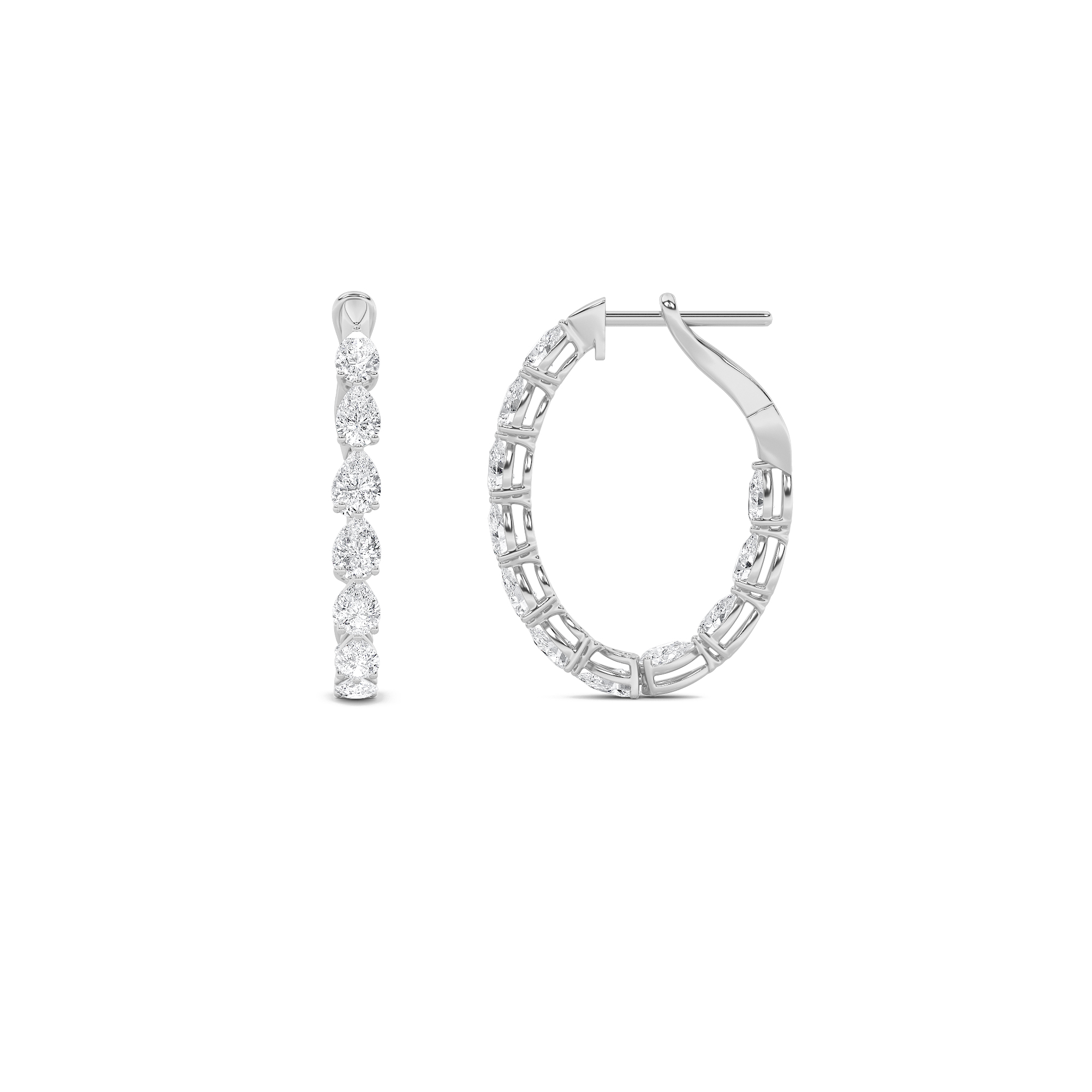 4.25 CT Pear Diamond Earring in 14K White Gold