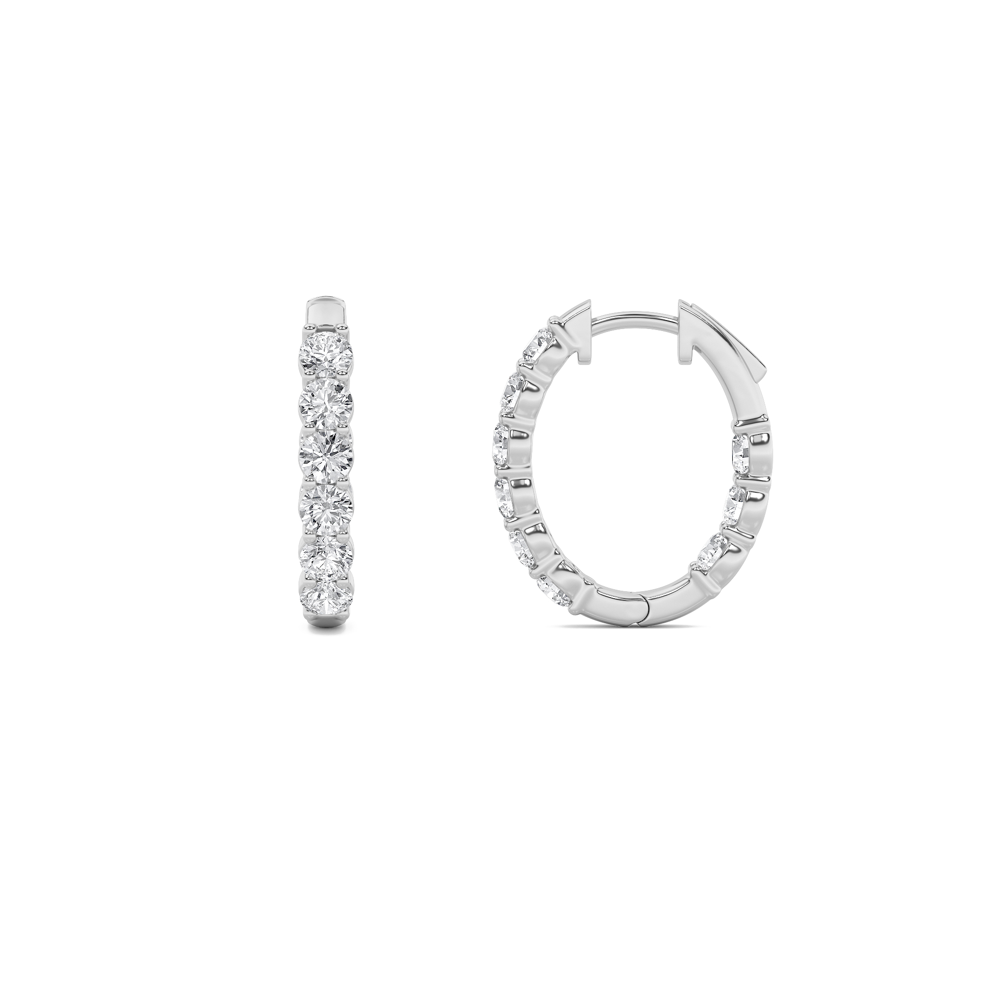 2.00 CT Round Diamond Earring in 14K White Gold